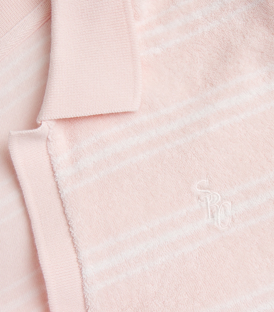 Cotton Terry Polo Shirt PINK DOLPHIN STRIPED Image 5