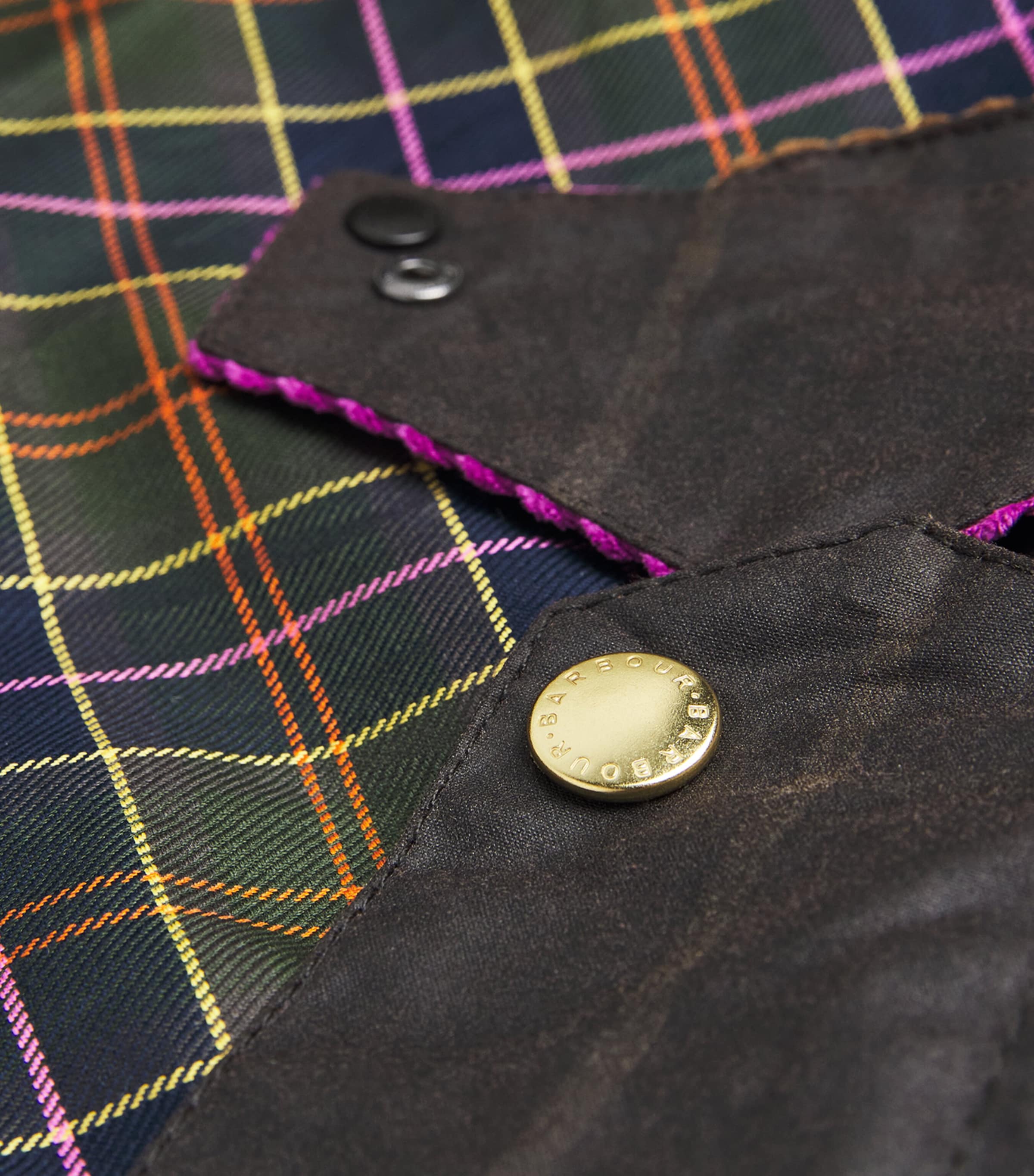 Barbour Mens x Paul Smith Waxed Transport Windowpane Jacket Rustic/bark Image 7