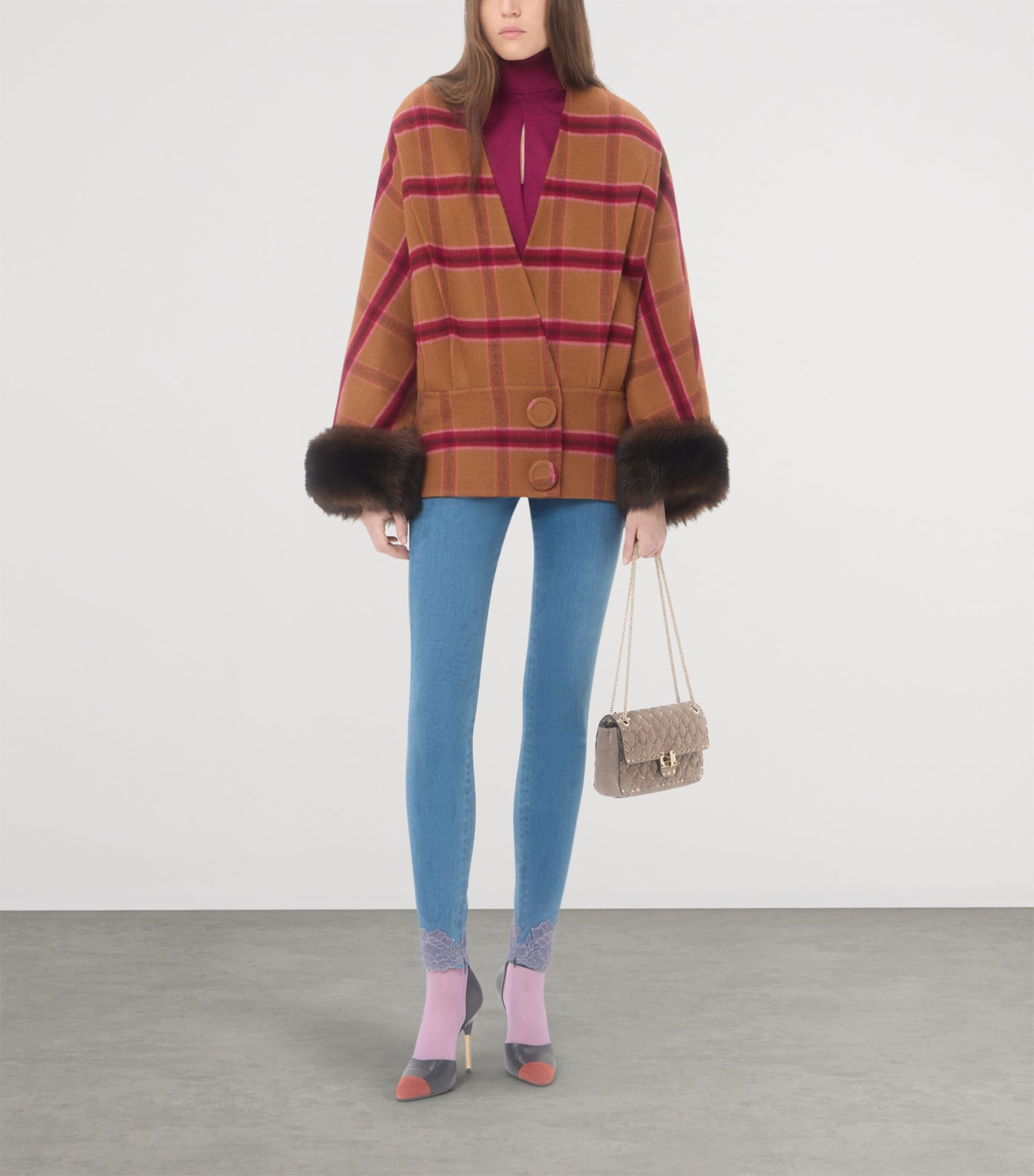 Valentino Womens Wool Tie-Neck Sweater Image 2