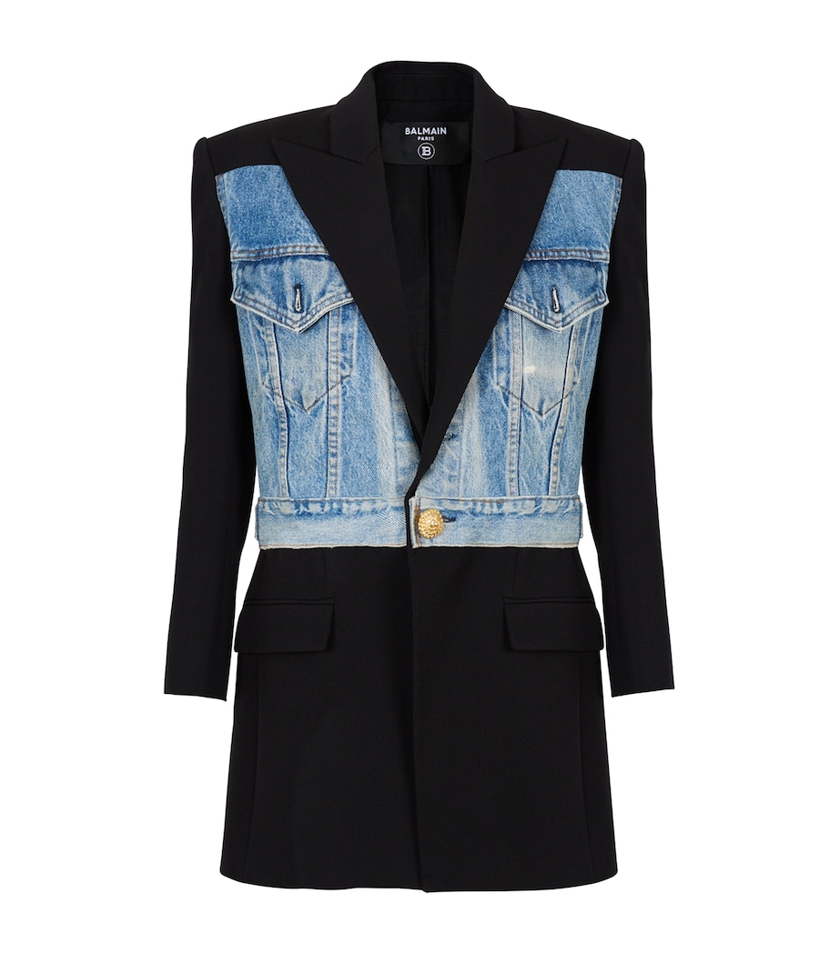 Virgin Wool-Denim Blazer ENA NOIR/BLEU DENIM Image 1