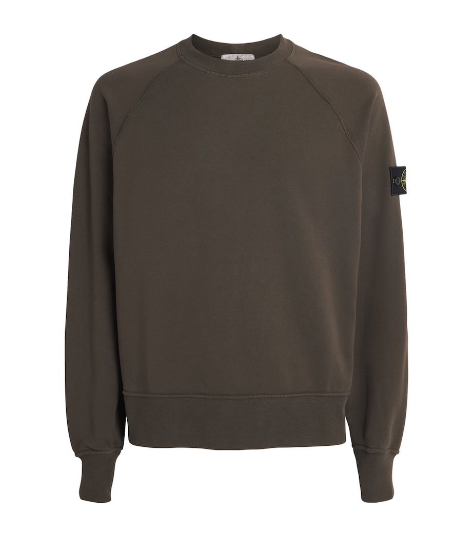 Stone Island Mens Cotton Compass Logo Sweatshirt Image 1