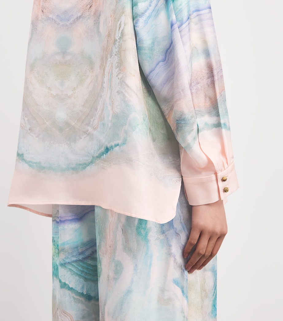 Zimmermann Womens Silk Illuminated Shirt Blue Agate Image 5