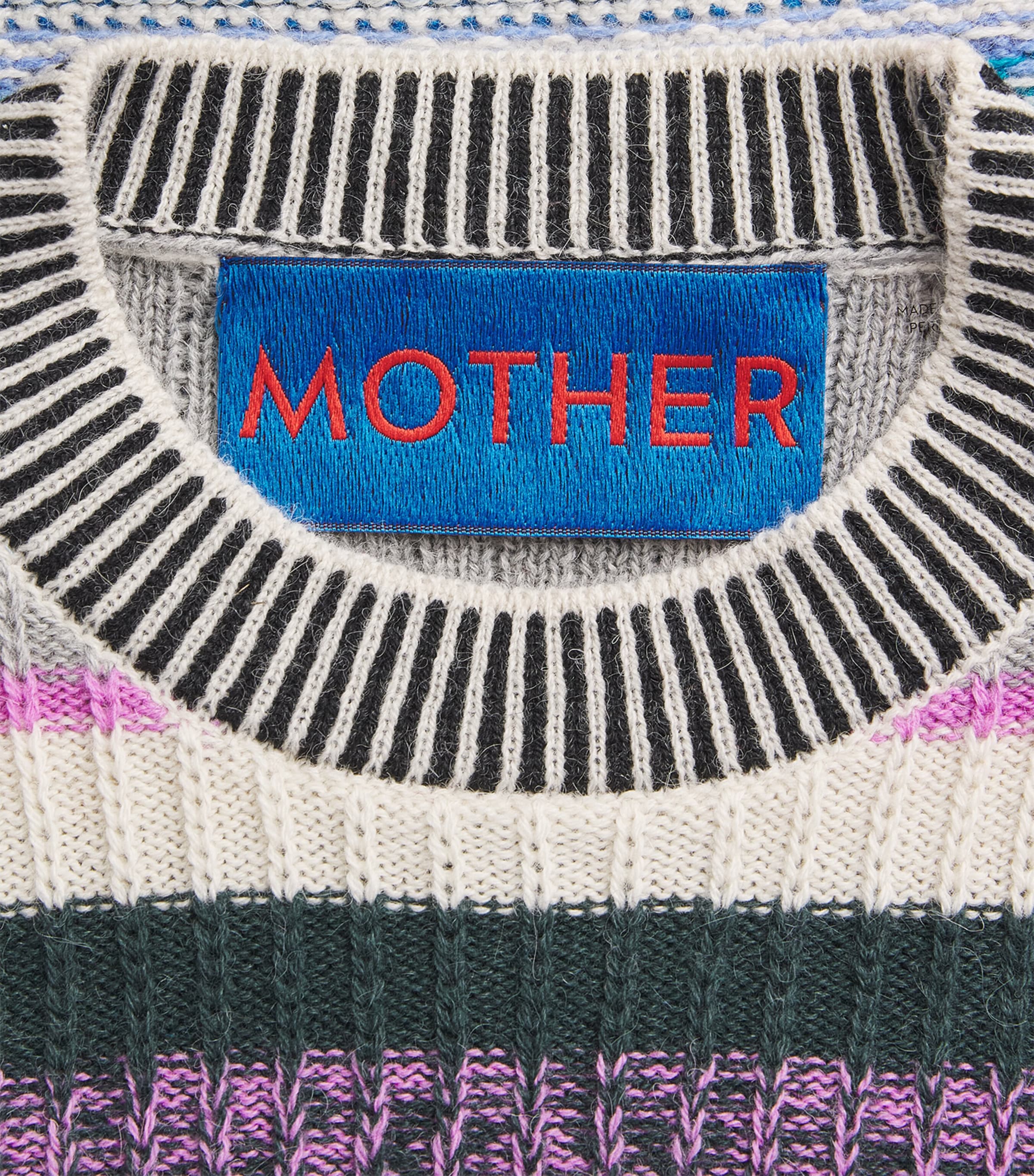 MOTHER Womens Alpaca-Wool The Extra Crop Sweater Multi Stripe Image 6