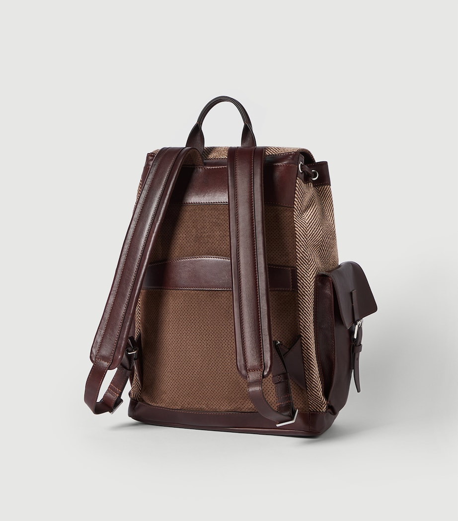 Brunello Cucinelli Leather-Trim Backpack Image 3