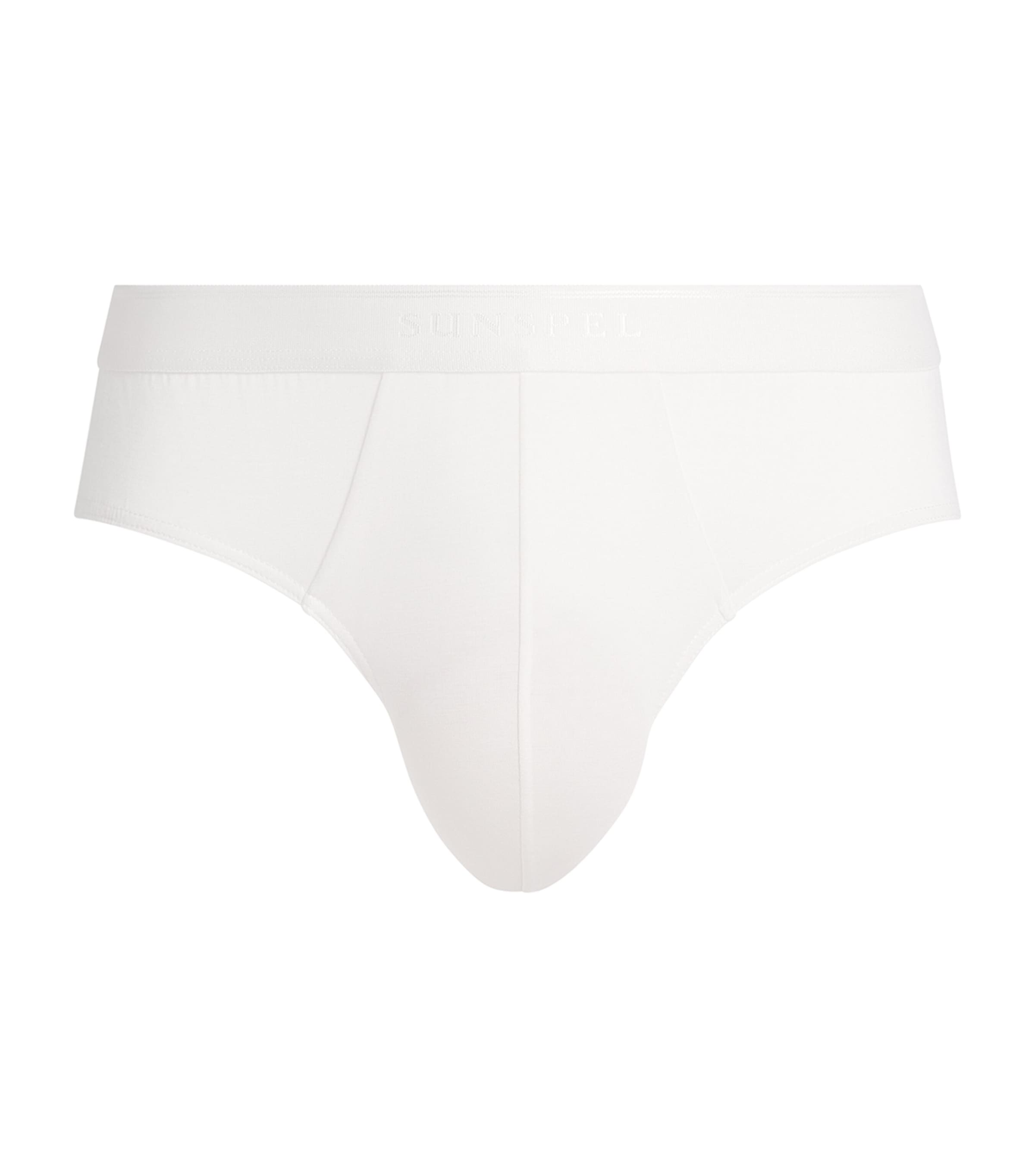 Sunspel Mens Stretch-Cotton Briefs Whaa White Image 1