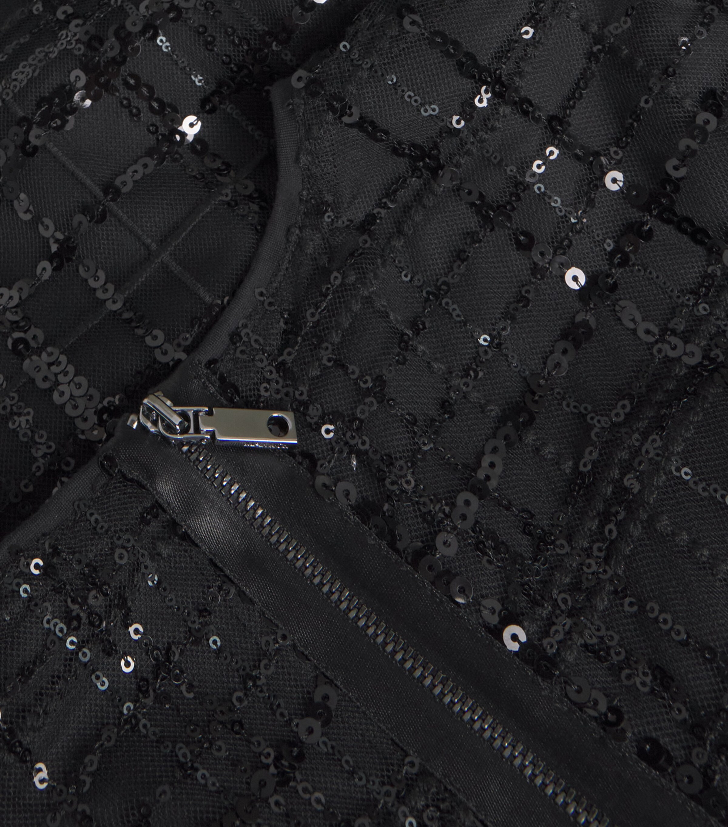 MAX&Co. Womens Sequin Check Mini Dress Black Image 5