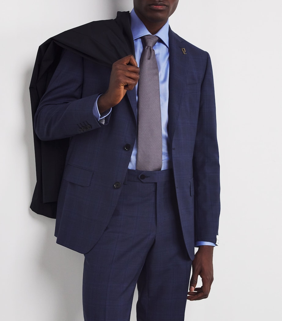 Silk Geometric Jacquard Tie 75 VIOLET Image 2