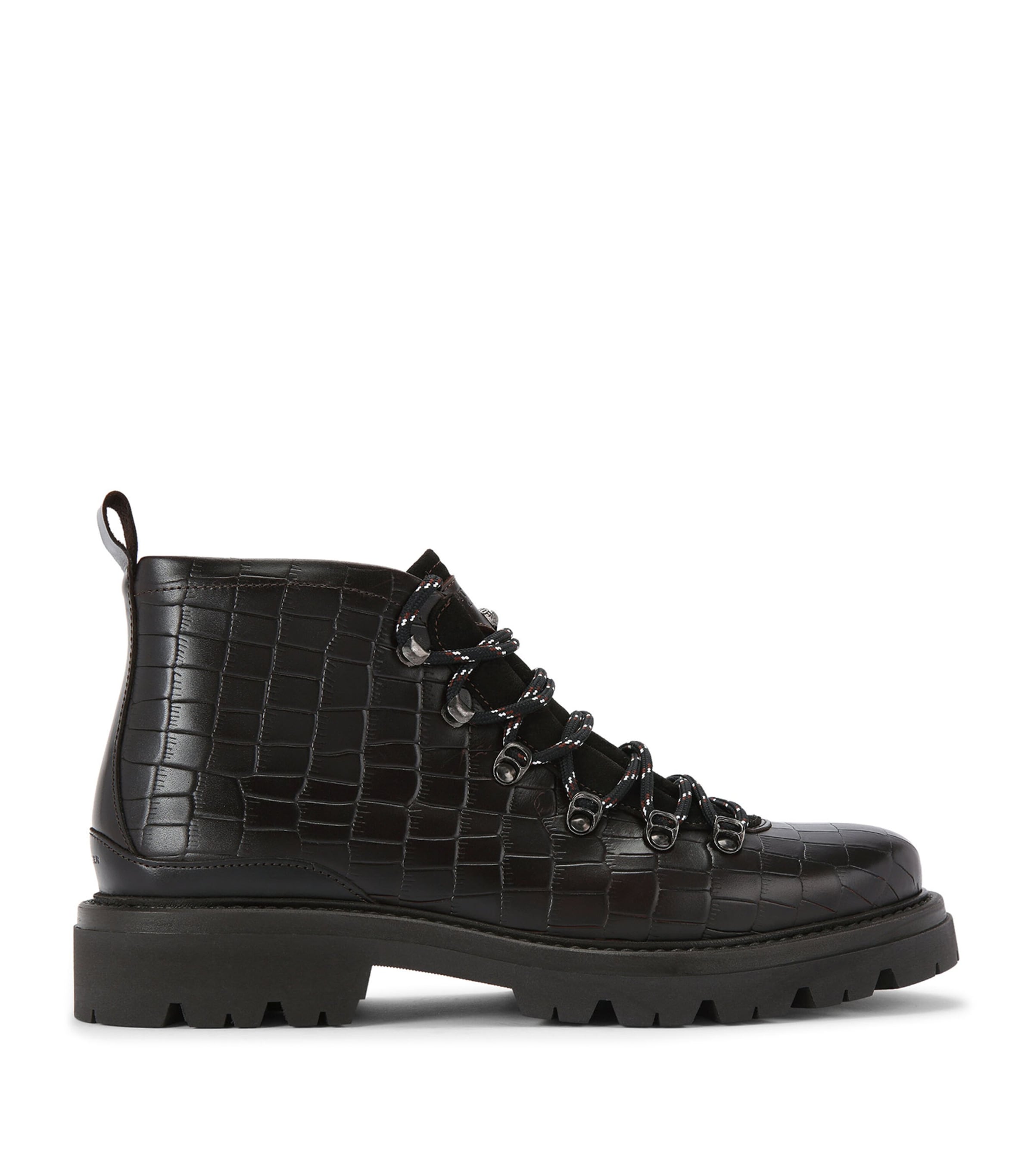 Kurt Geiger London Mens Brown Coniston Lace-up Embossed-leather Ankle Boots In Brown
