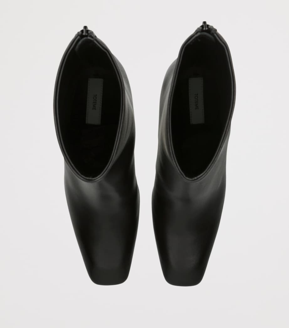 Toteme Calfskin Bar Ankle Boots 85 Black Image 4