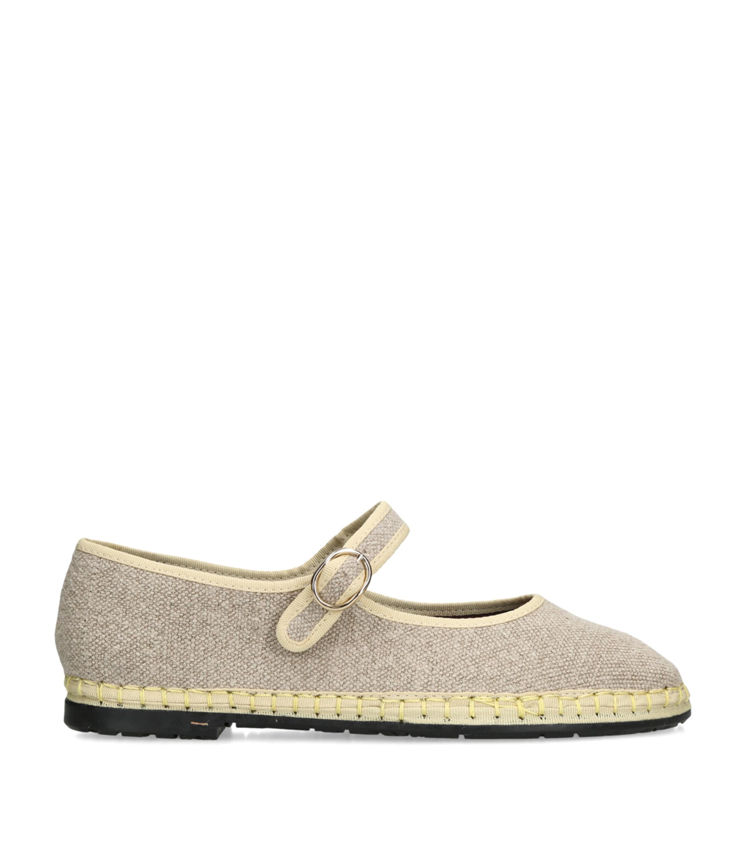 Flabelus Linen Imelda Mary Janes Bone/comb Image 1
