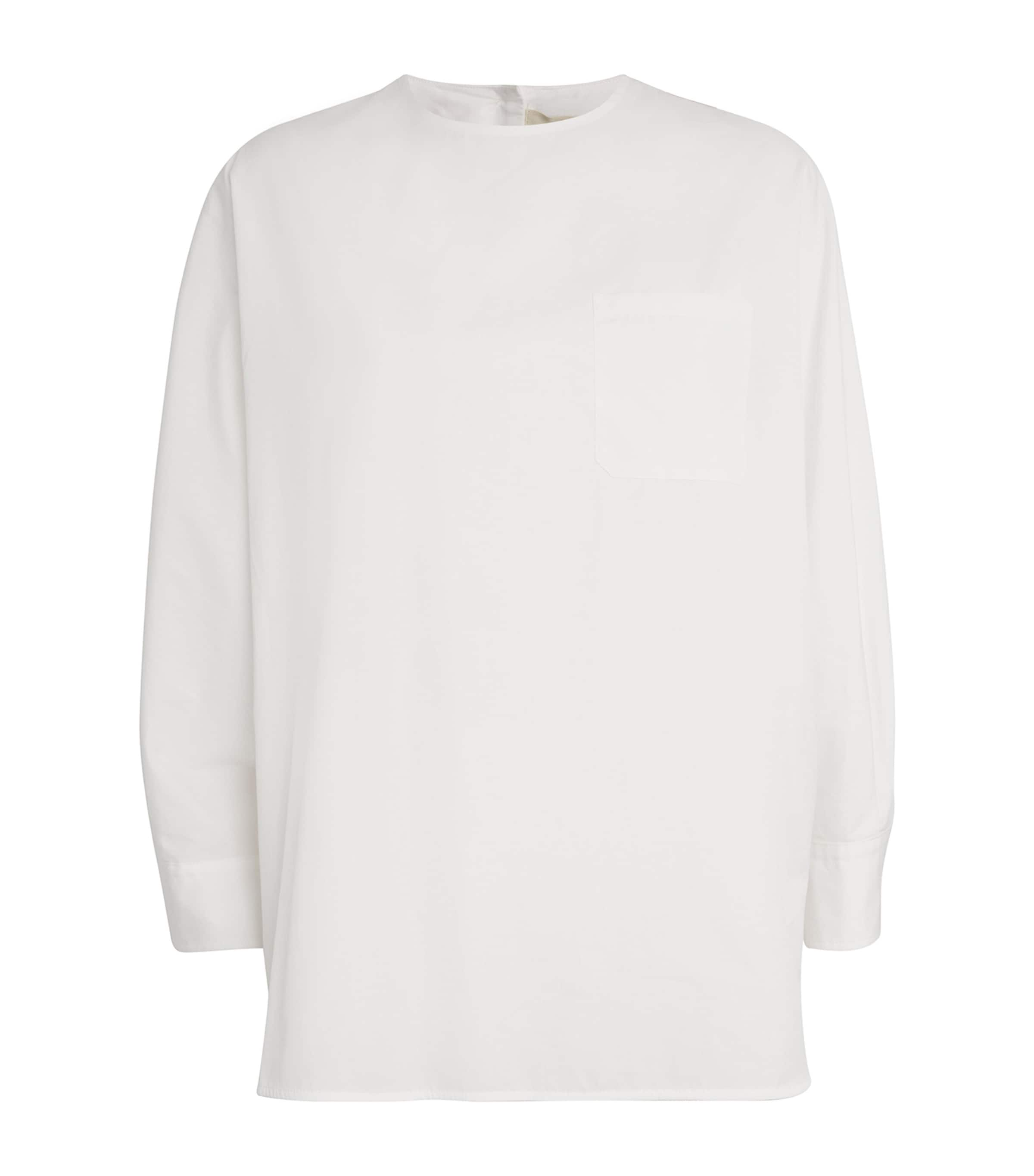 Shop Weekend Max Mara Cotton Poplin Blouse In White