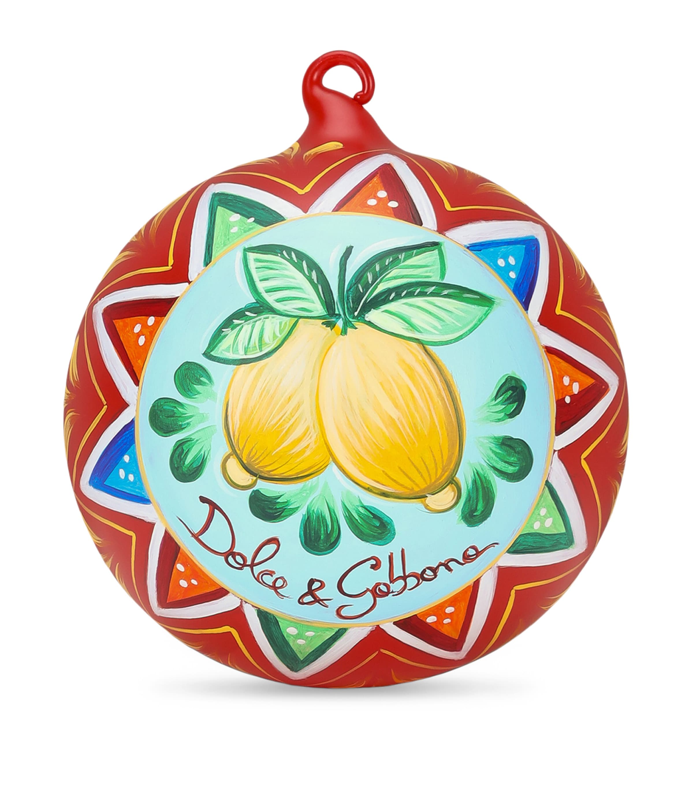 Dolce&Gabbana Casa Hand-Painted Carretto Siciliano Bauble Limoni Image 1