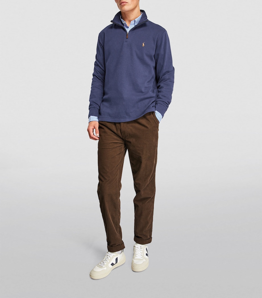 Cotton Quarter-Zip Sweater NAVY Image 2