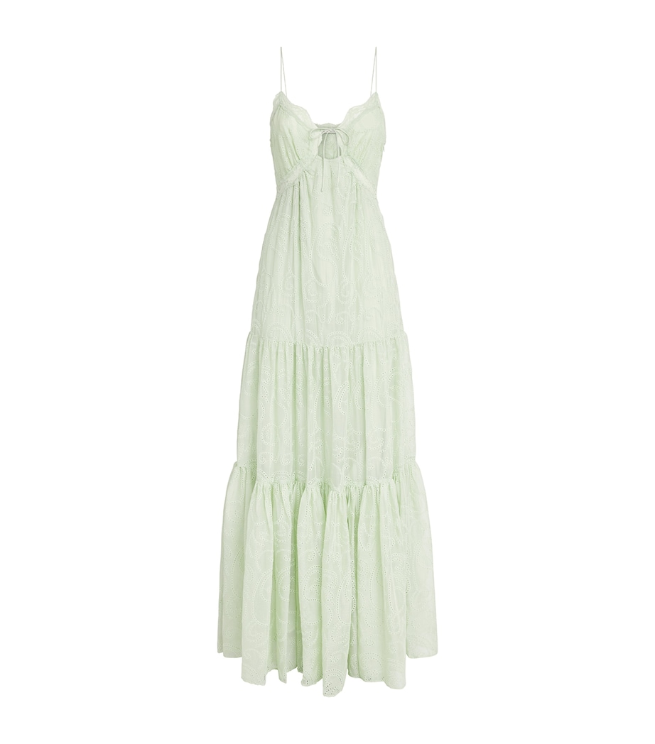 Alice+Olivia Womens Lace-Trim Nicky Maxi Dress Light Sage Image 1