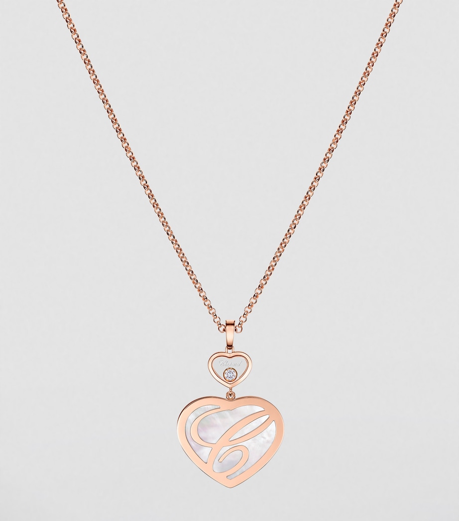 Rose Gold, Diamond and Mother-of-Pearl Happy Hearts Pendant Necklace 18K ROSE GOLD Image 4