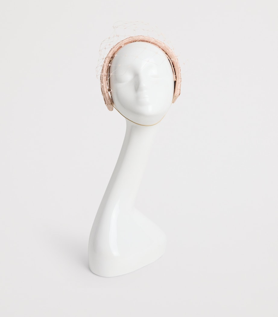 Pleated Headband with Veil BLUSH Image 2