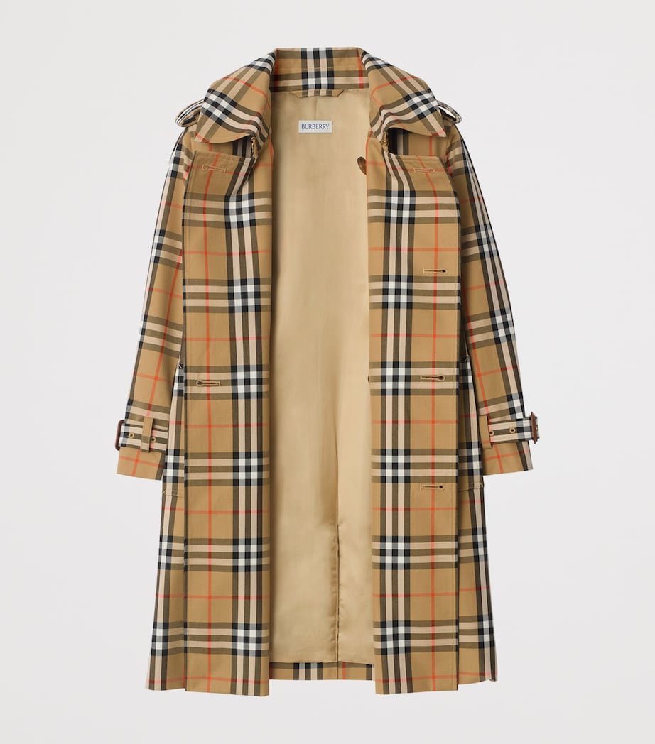 Cotton Check Trench Coat (3-12 Years) SAND IP CHECK Image 2
