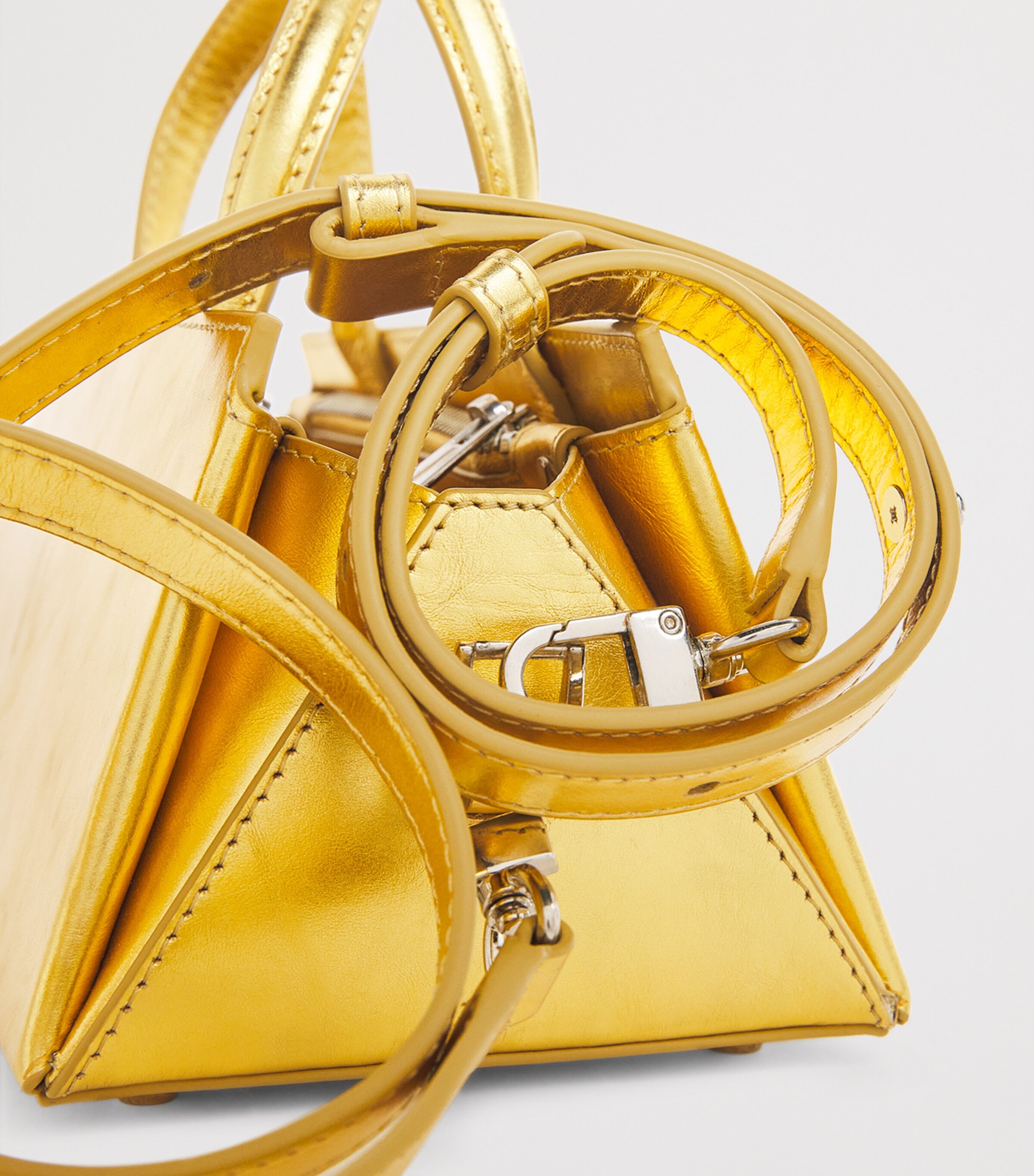 Talel Paris Metallic Leather V2 Baguette Bag Gold Image 6