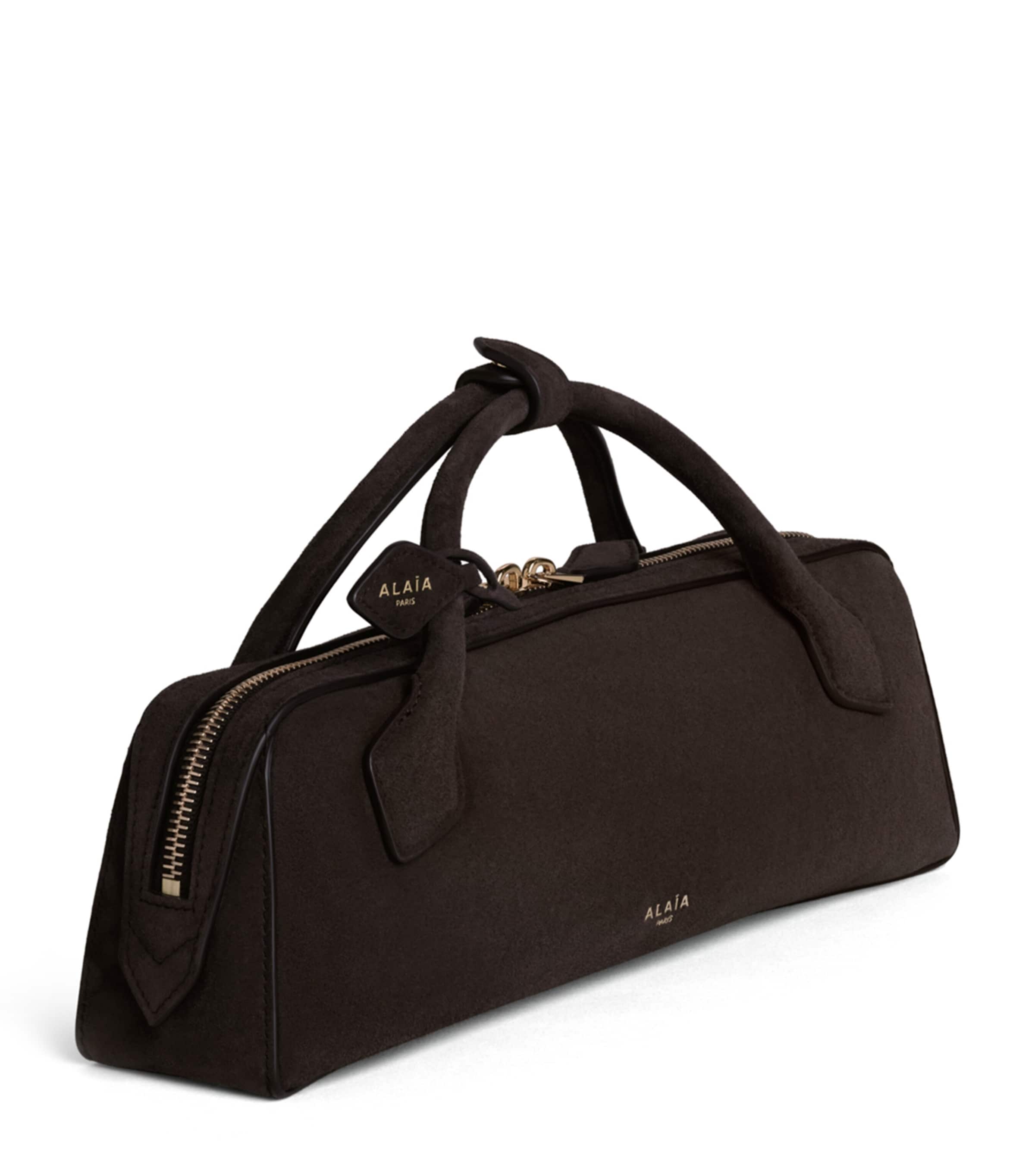 Alaïa Suede Le Teckel Clutch Bag Dark Brown Image 2