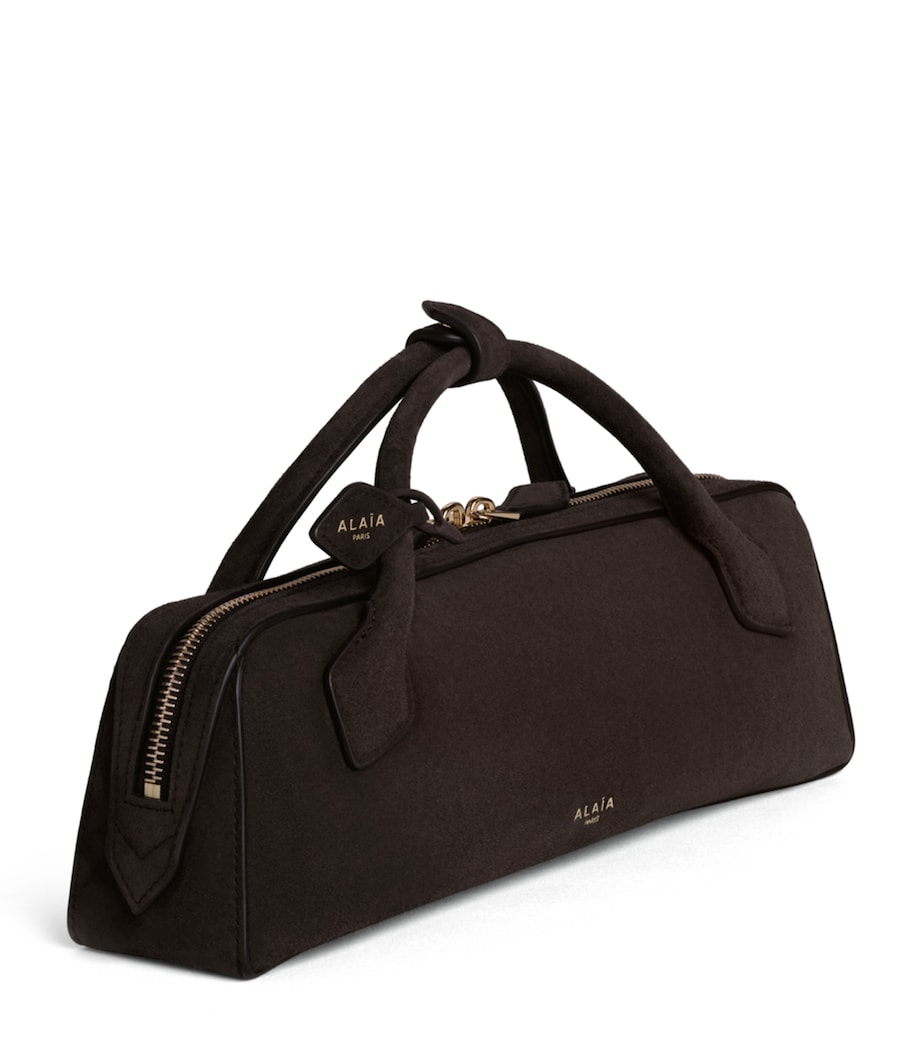 Alaïa Suede Le Teckel Clutch Bag Dark Brown Image 2