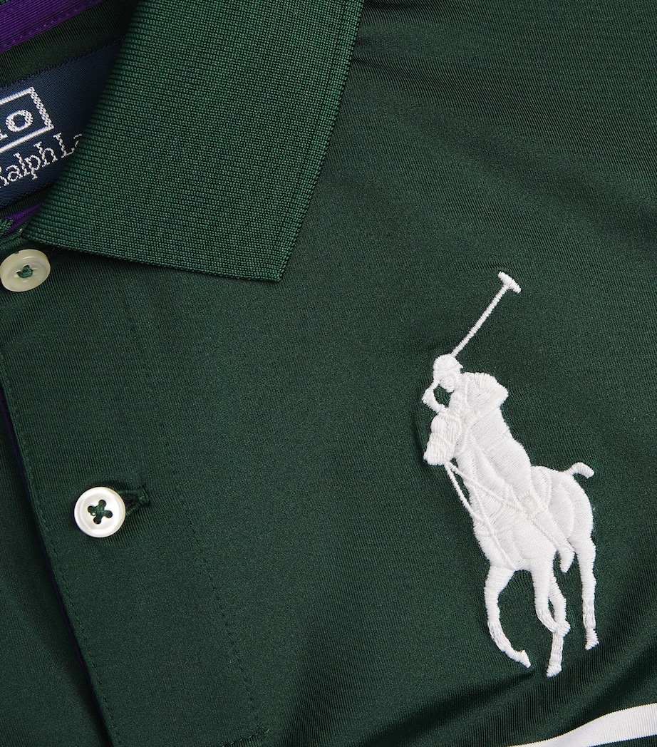 Polo Ralph Lauren Womens x Wimbledon Stripe Polo Shirt Green Image 5