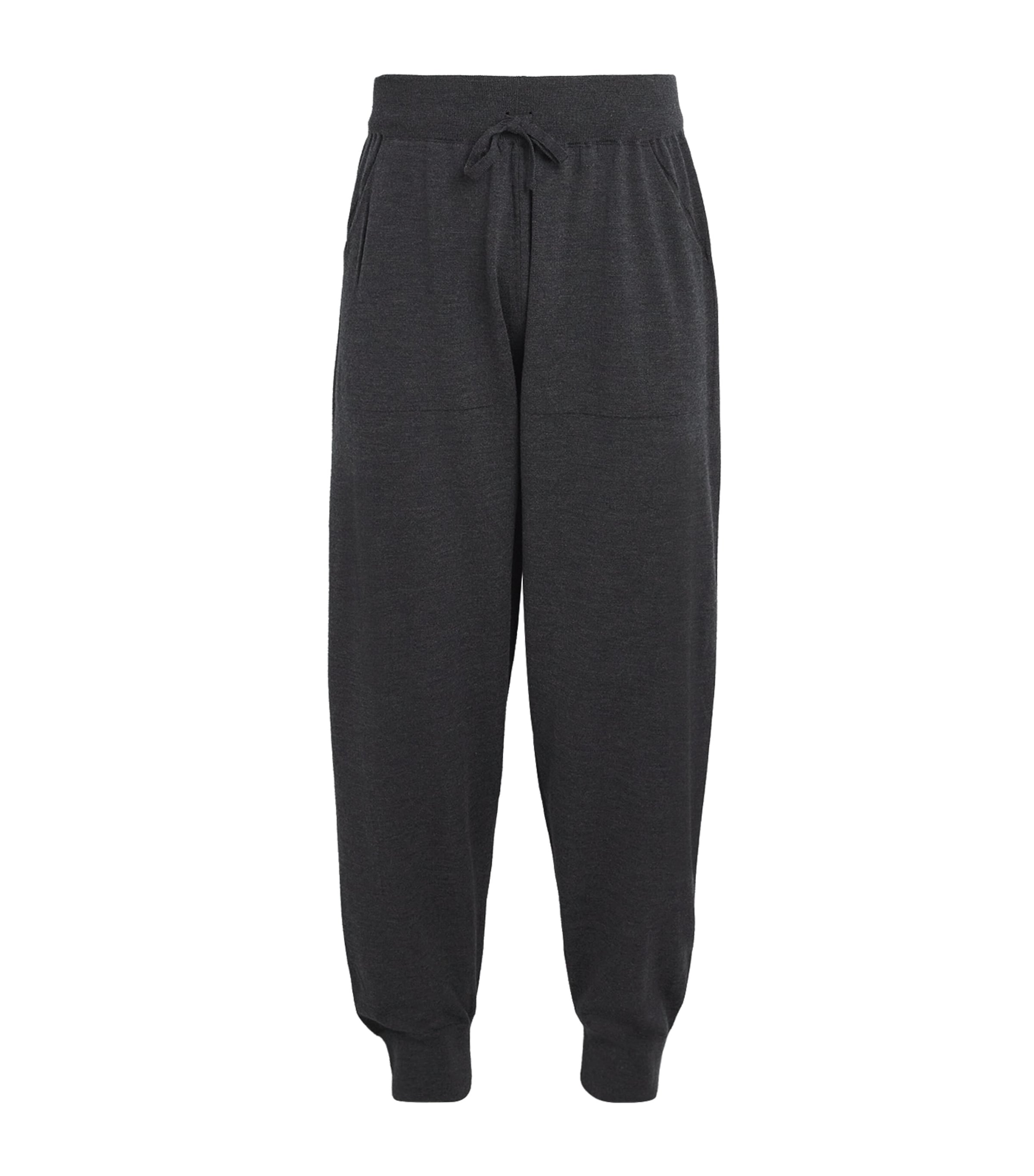 John Smedley Merino Wool Cuffed Sweatpants In Gray