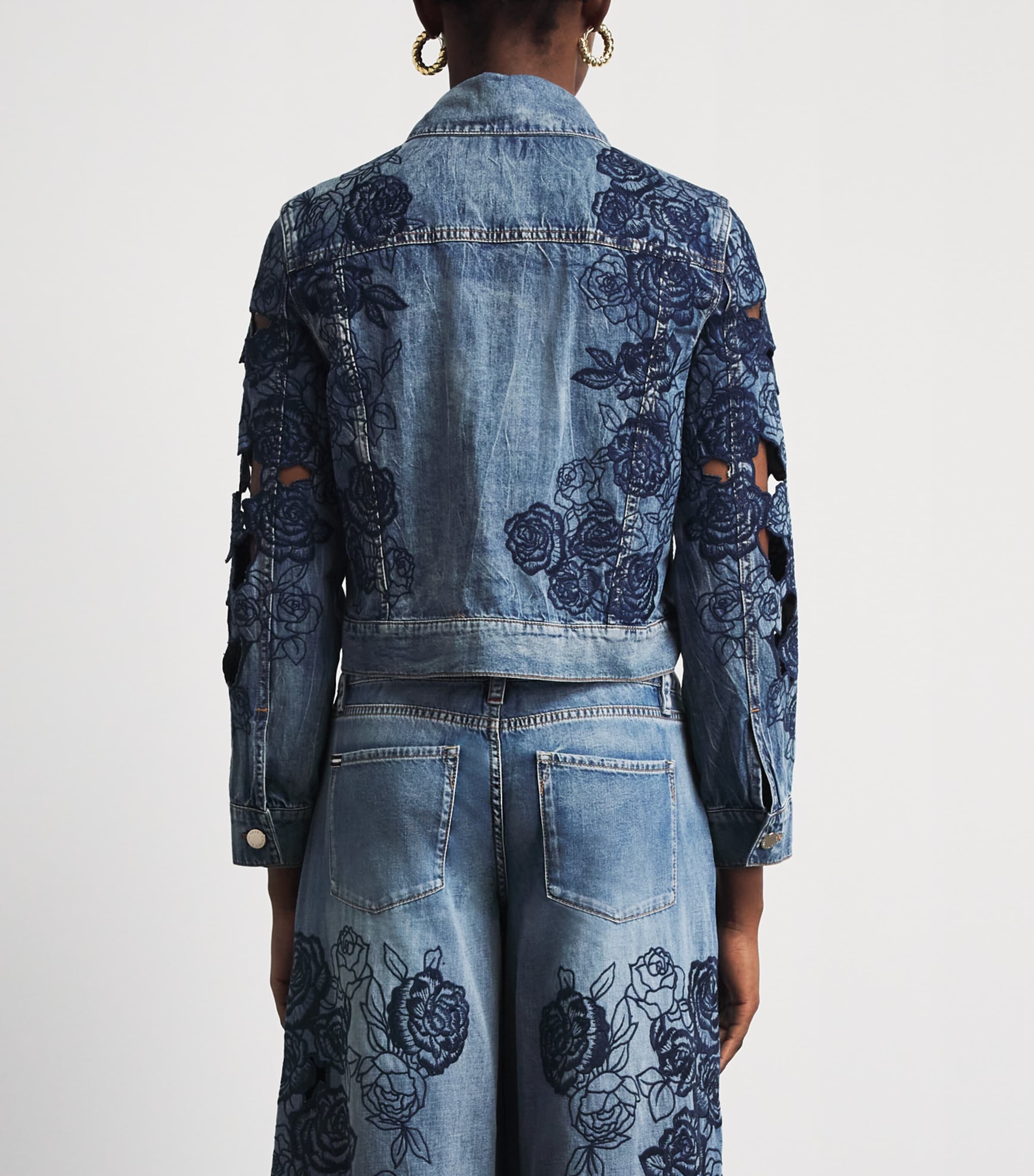 Alice+Olivia Womens Chloe Denim Jacket Brooklyn Blue Image 5
