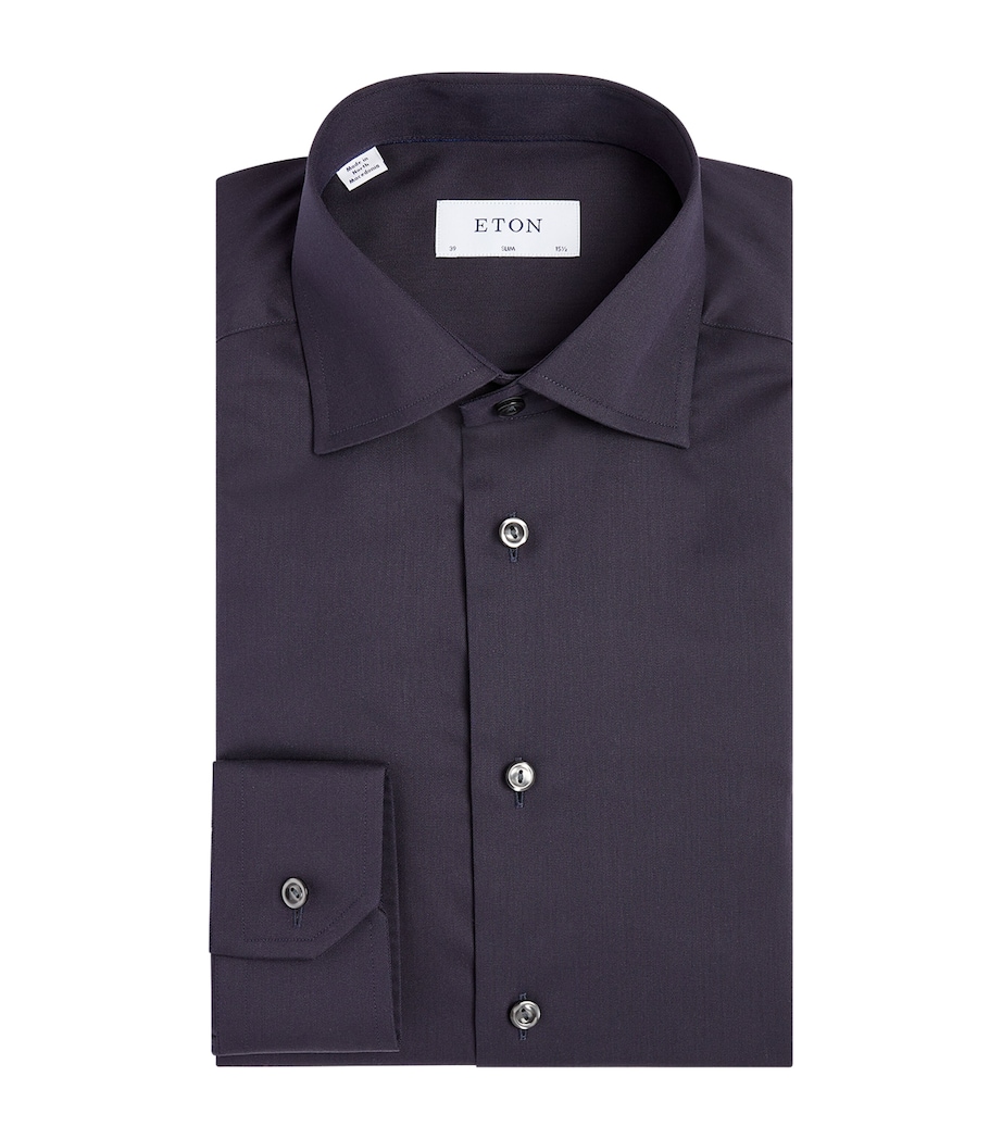 Cotton Slim-Fit Shirt 28 NAVY Image 1