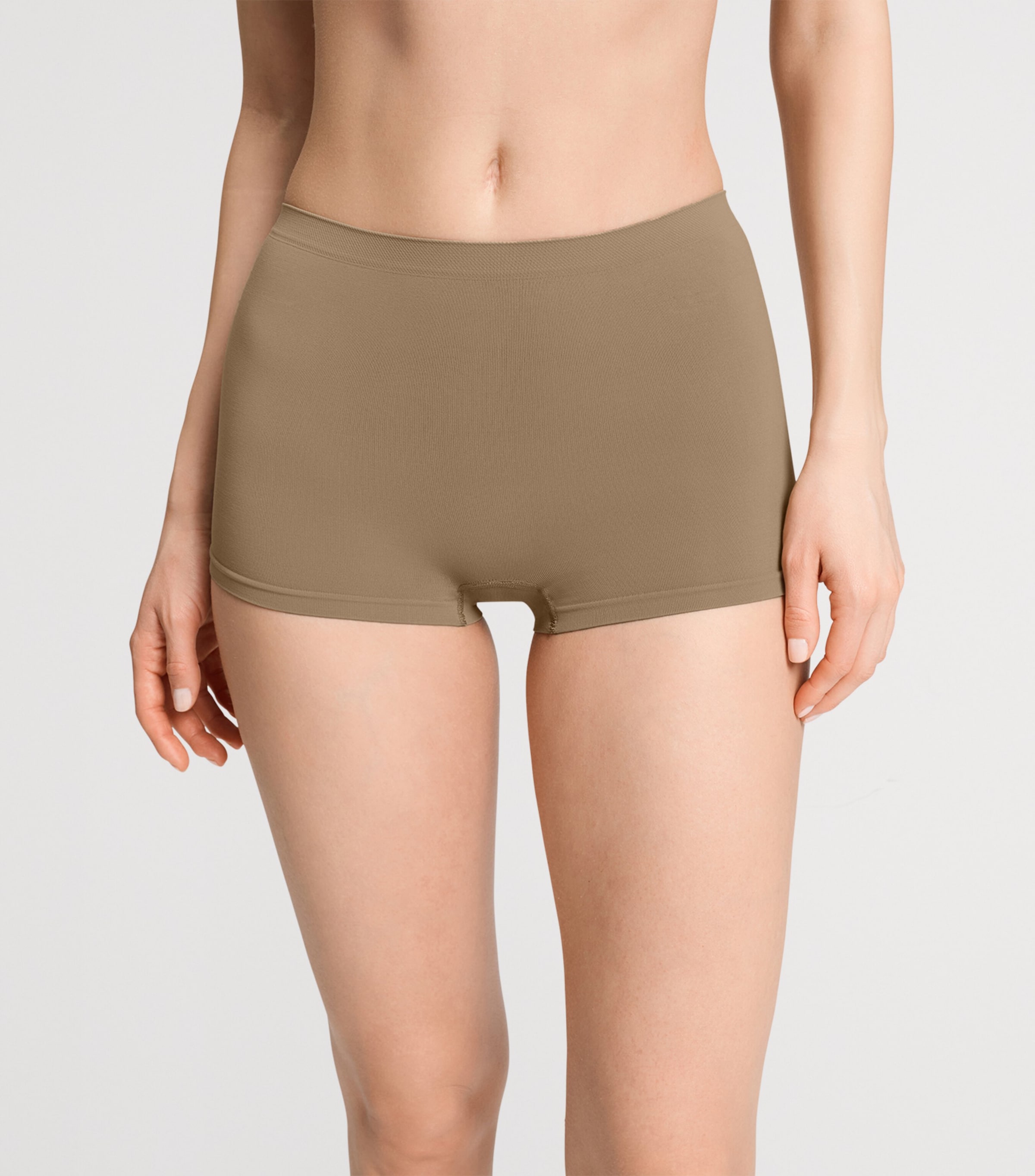 Hanro Womens Touch Feeling Boy Shorts Suede Camel Image 4