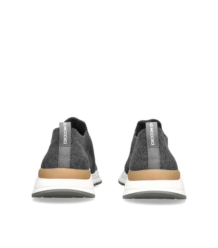 Brunello Cucinelli Kids Knitted Slip-On Sneakers Grey Image 4