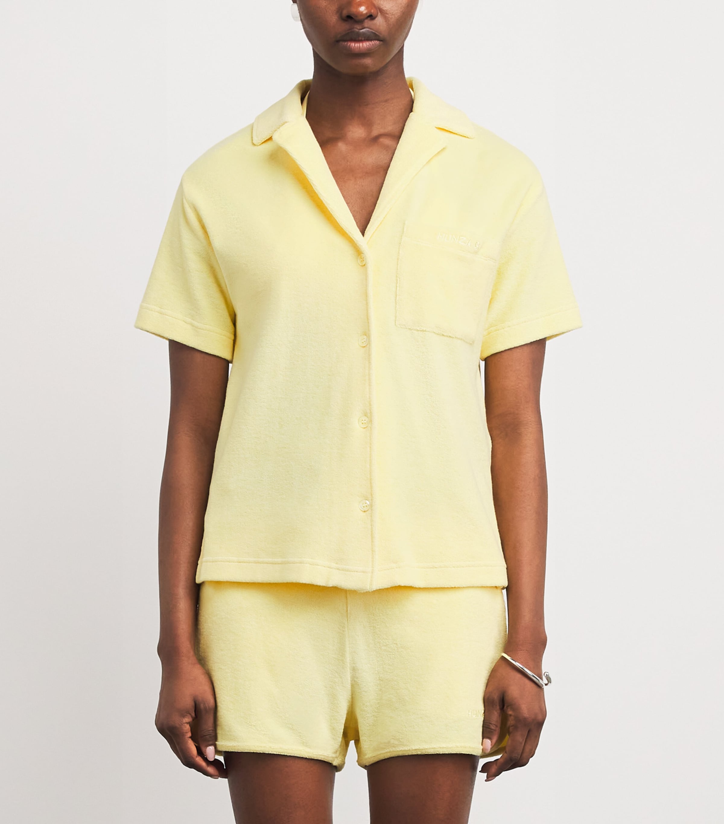 Hunza G Womens Towelling Resort Shirt Butter Image 4