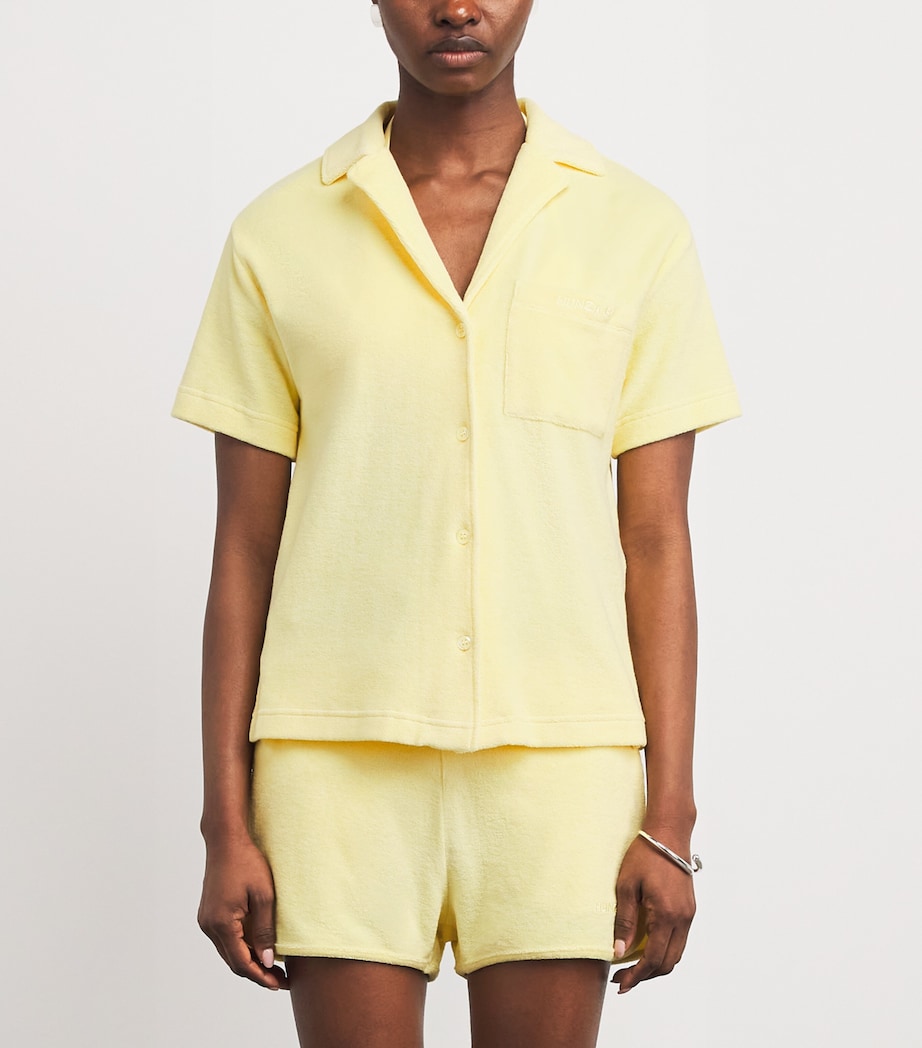Hunza G Womens Towelling Resort Shirt Butter Image 4