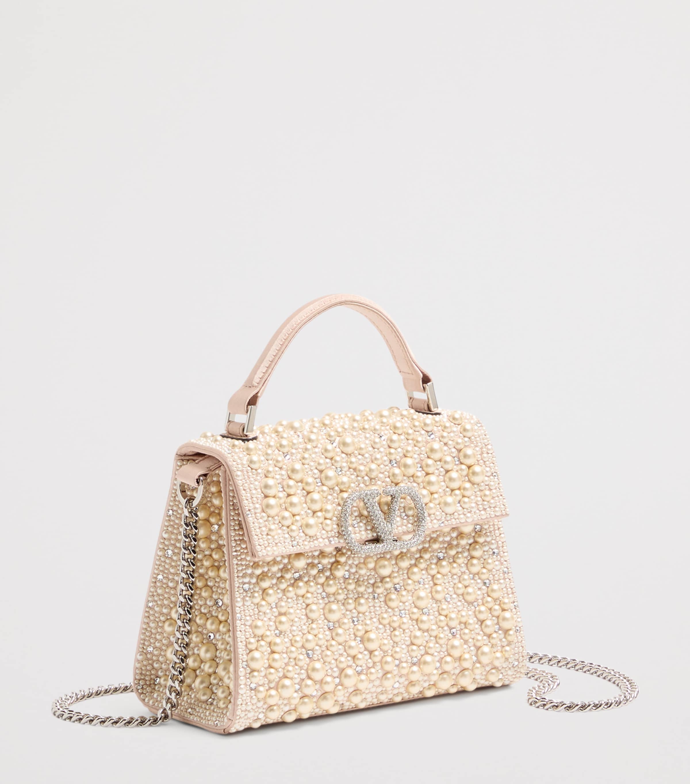 Valentino Garavani Mini Pearl-Embellished VSLING Top-Handle Bag Ddy Image 3