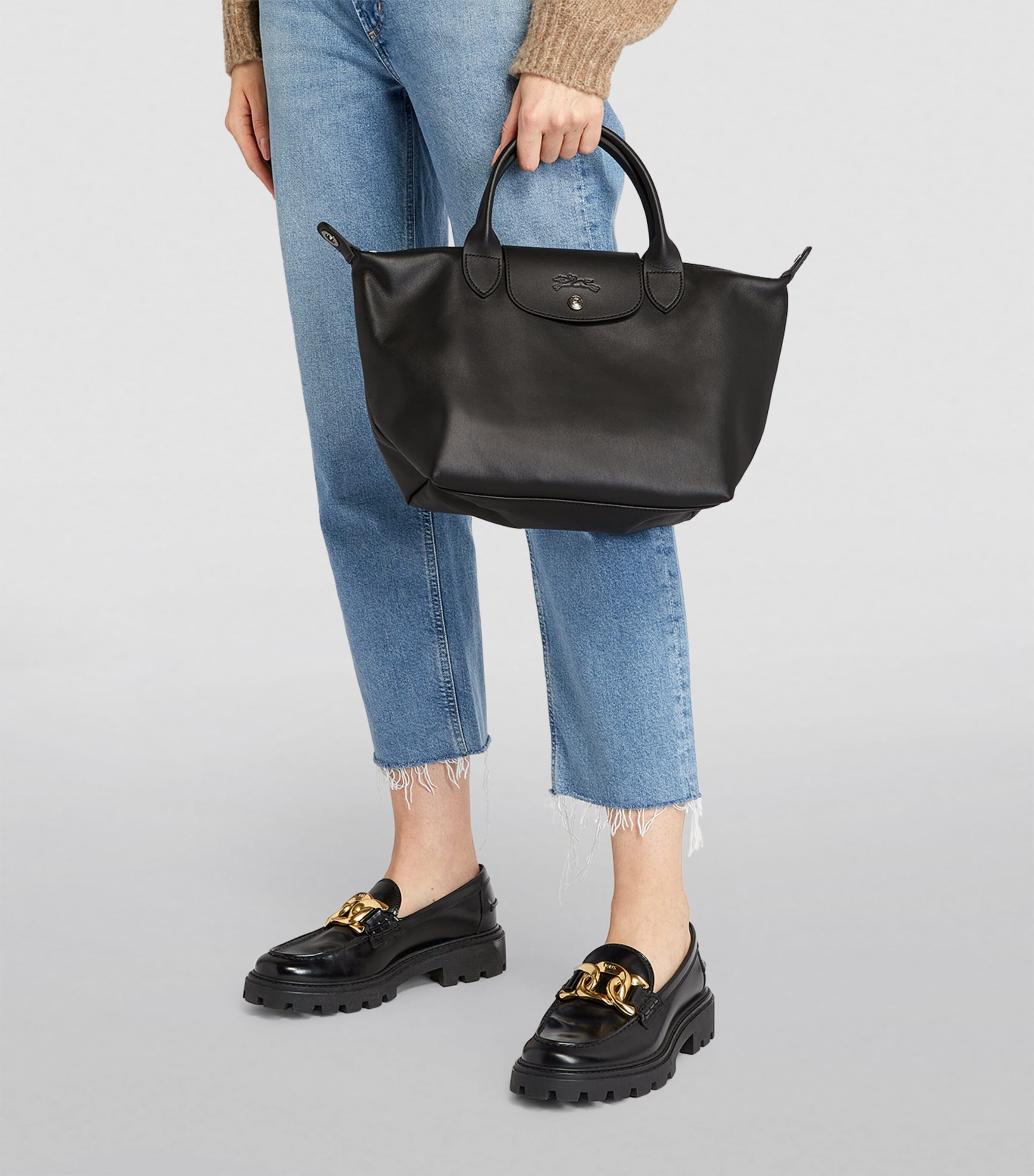 Small Leather Le Pliage Xtra Handbag 001 BLACK Image 6