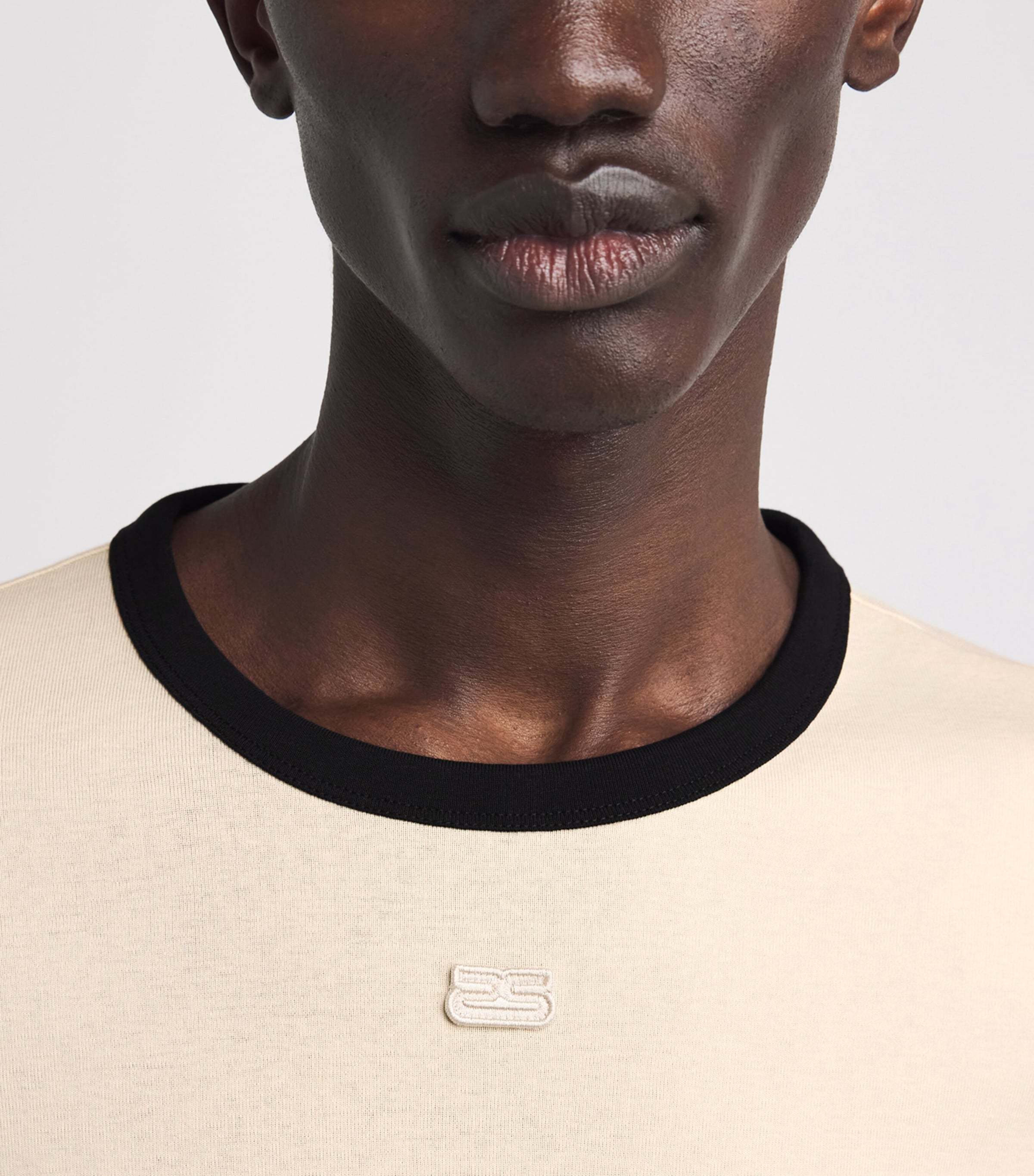 Sandro Paris Mens Cotton Retro Logo T-Shirt Sand Image 3