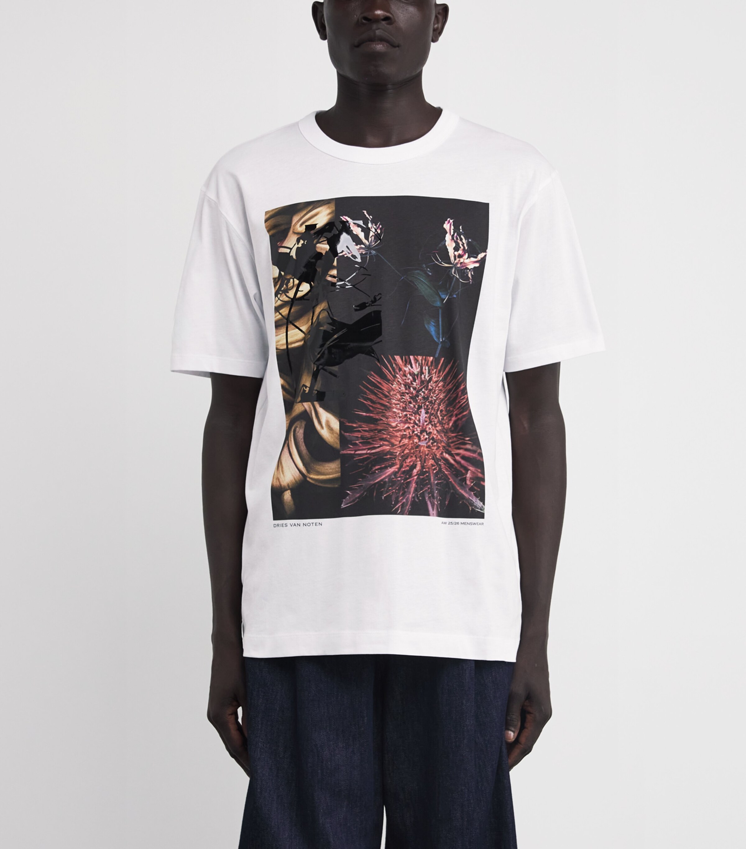 Cotton Floral Print T-Shirt WHITE Image 3