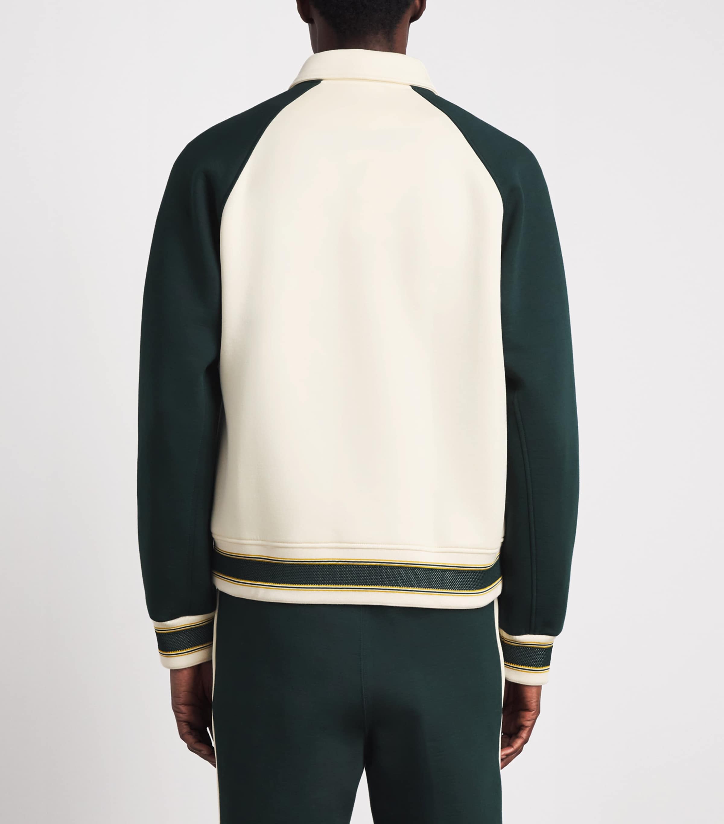 Lacoste Mens Cotton-Blend Varsity Jacket Naturel Clair Image 5