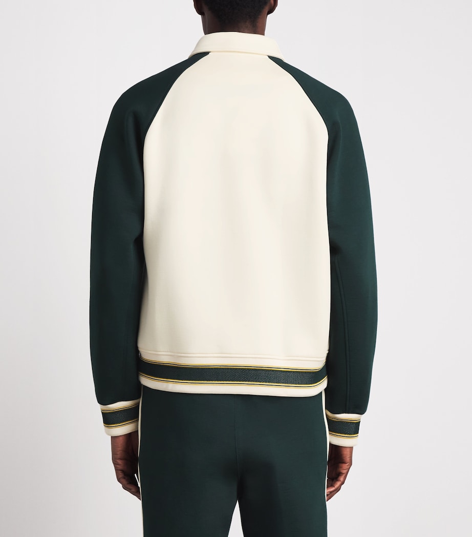 Lacoste Mens Cotton-Blend Varsity Jacket Naturel Clair Image 5
