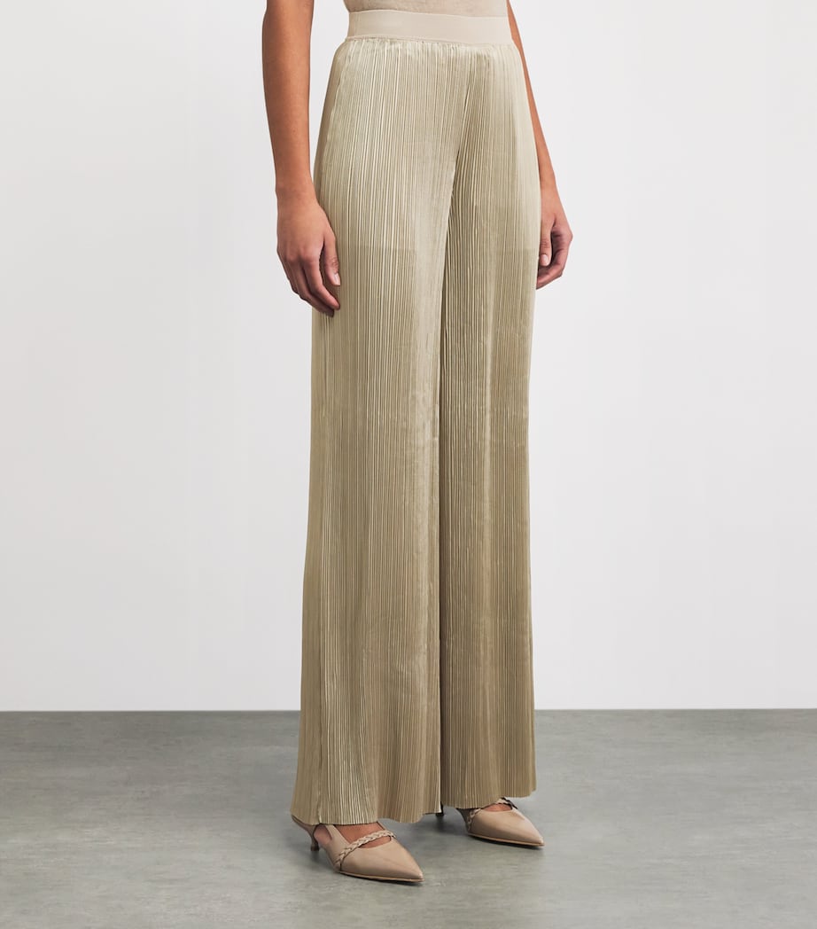 Joseph Womens Satin Amber Wide-Leg Trousers Powder Image 4