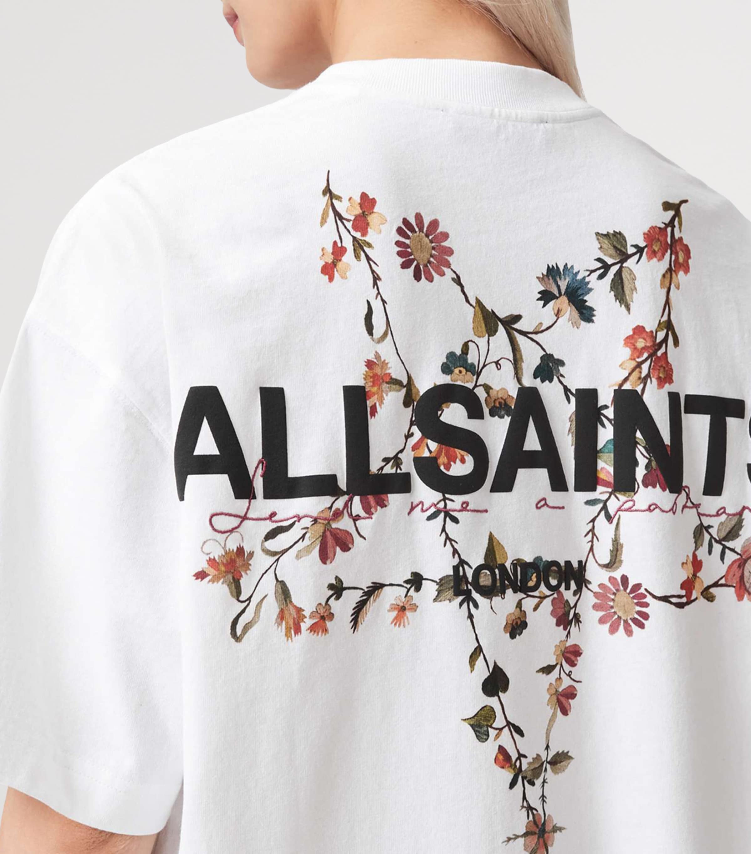 AllSaints Womens Cotton Pentacle Etta T-Shirt Optic White Image 5