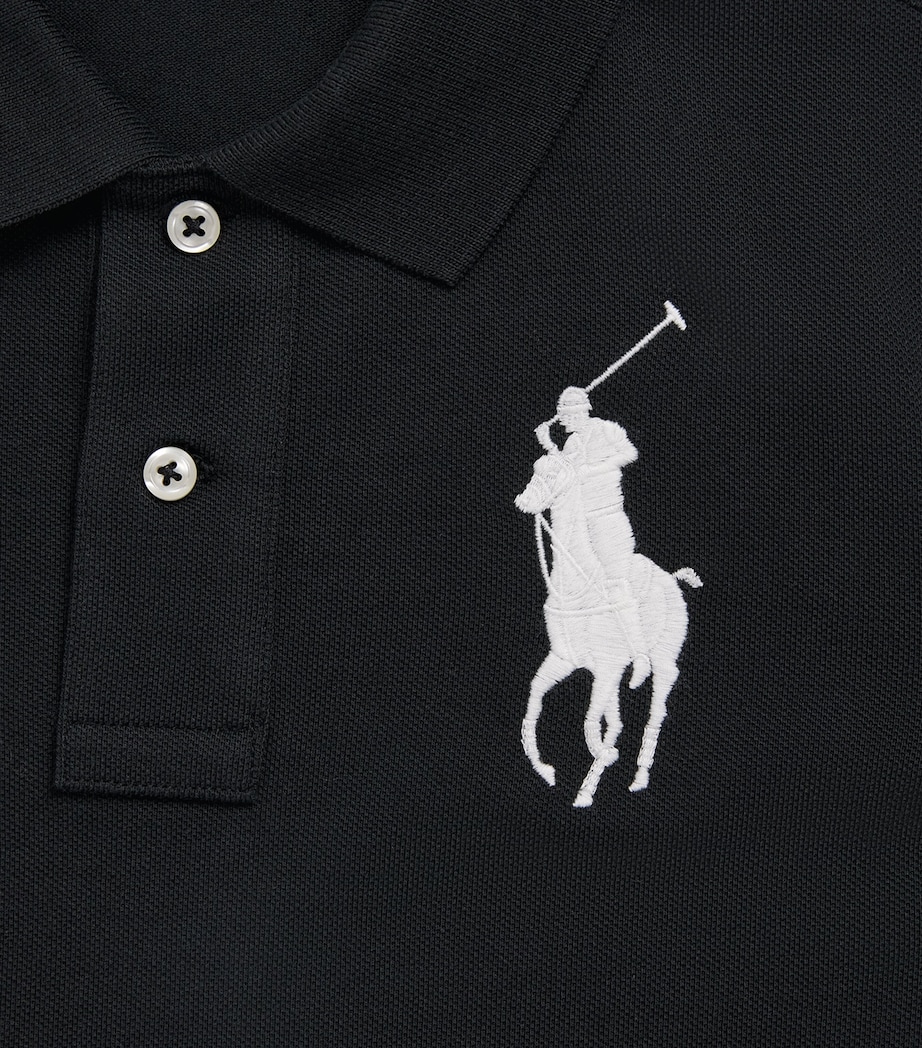 Cotton Big Polo Pony Polo Shirt (6-14 Years) POLO BLACK/C1730 Image 3