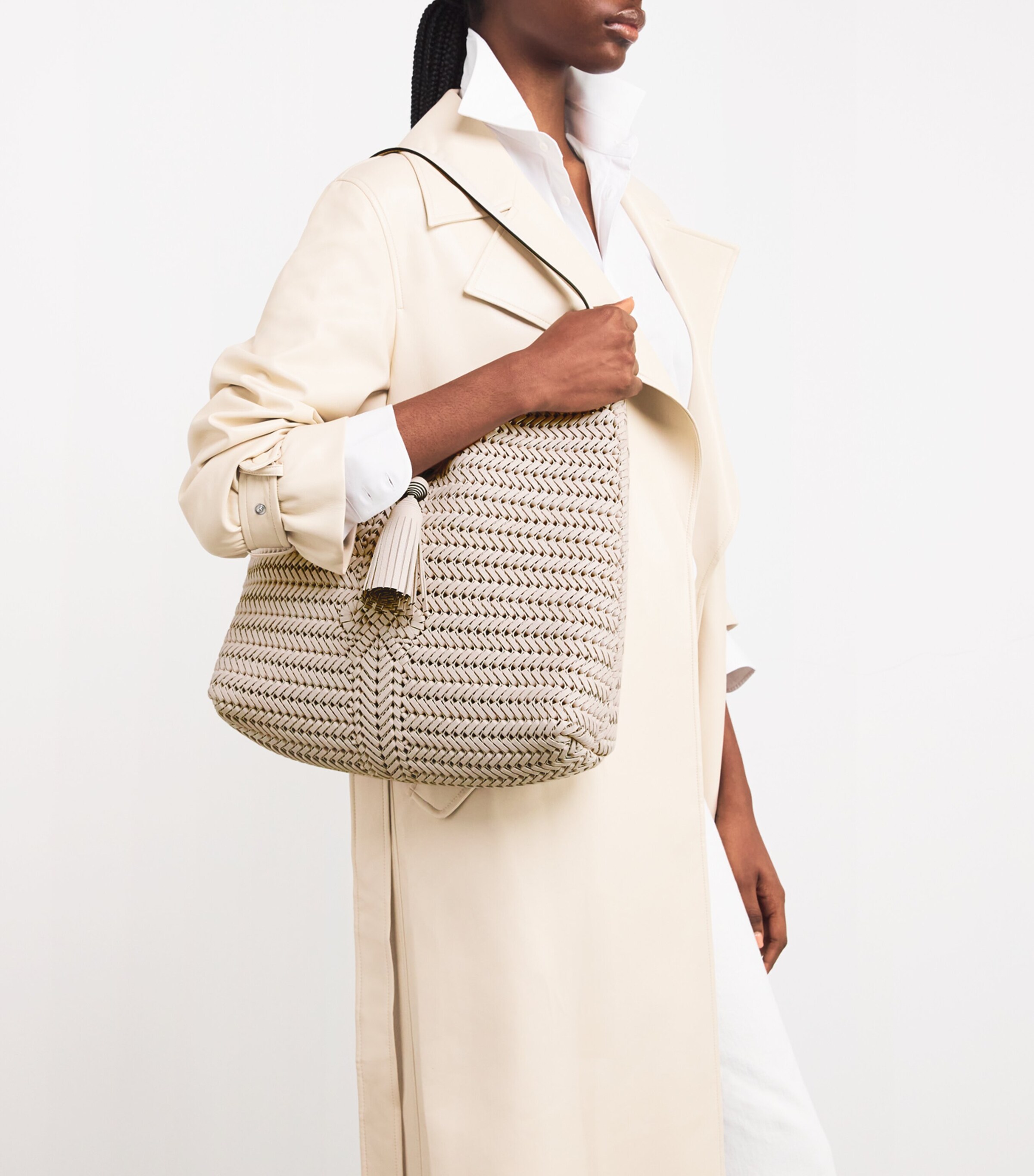 関税なし☆ANYA HINDMARCH Large Leather Neeson Shoulder Bag Anya Hindmarch Large Leather Neeson Shoulder Bag | Harrods US