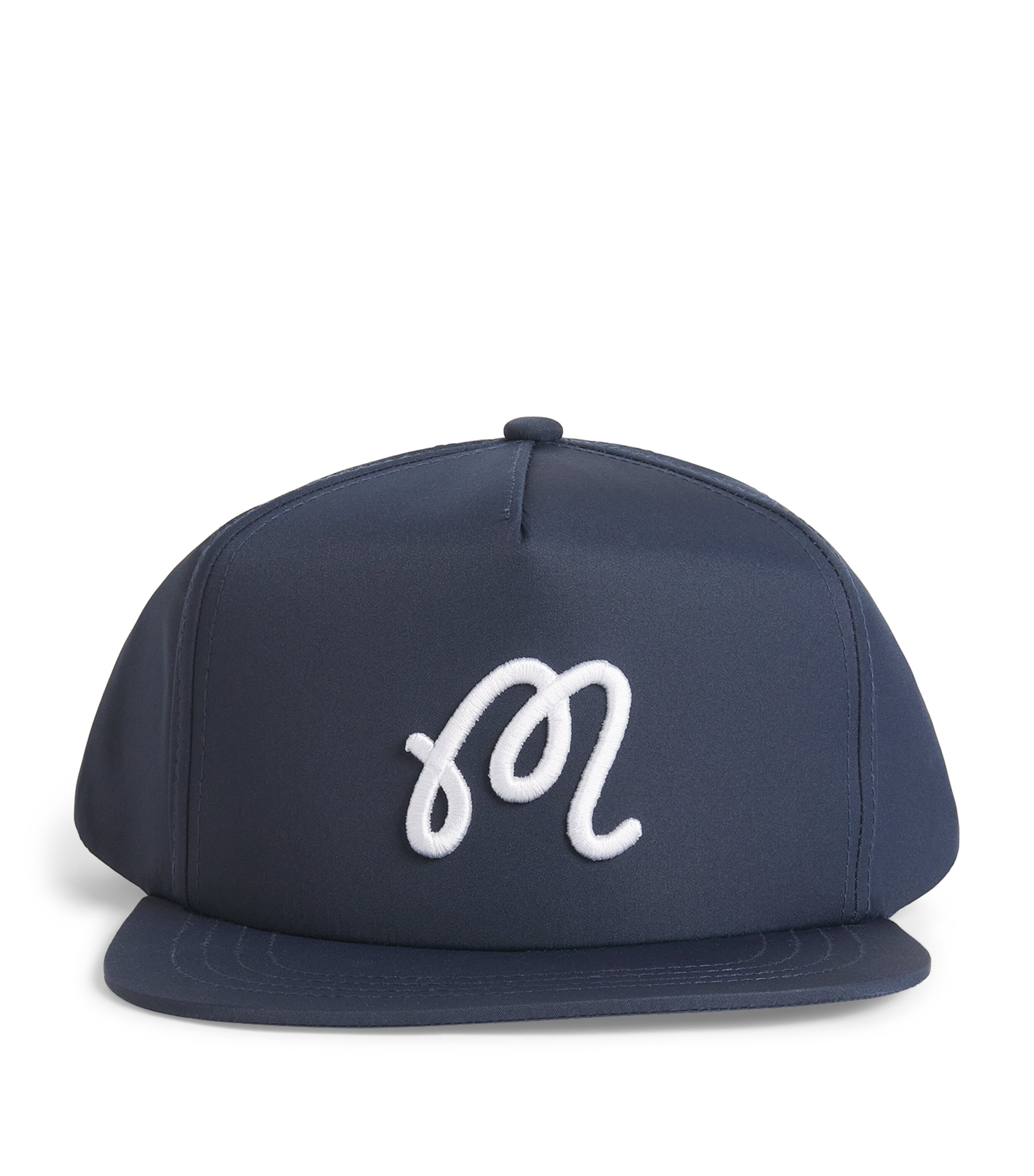 Malbon Mens Embroidered M Snapback Cap Navy Image 1