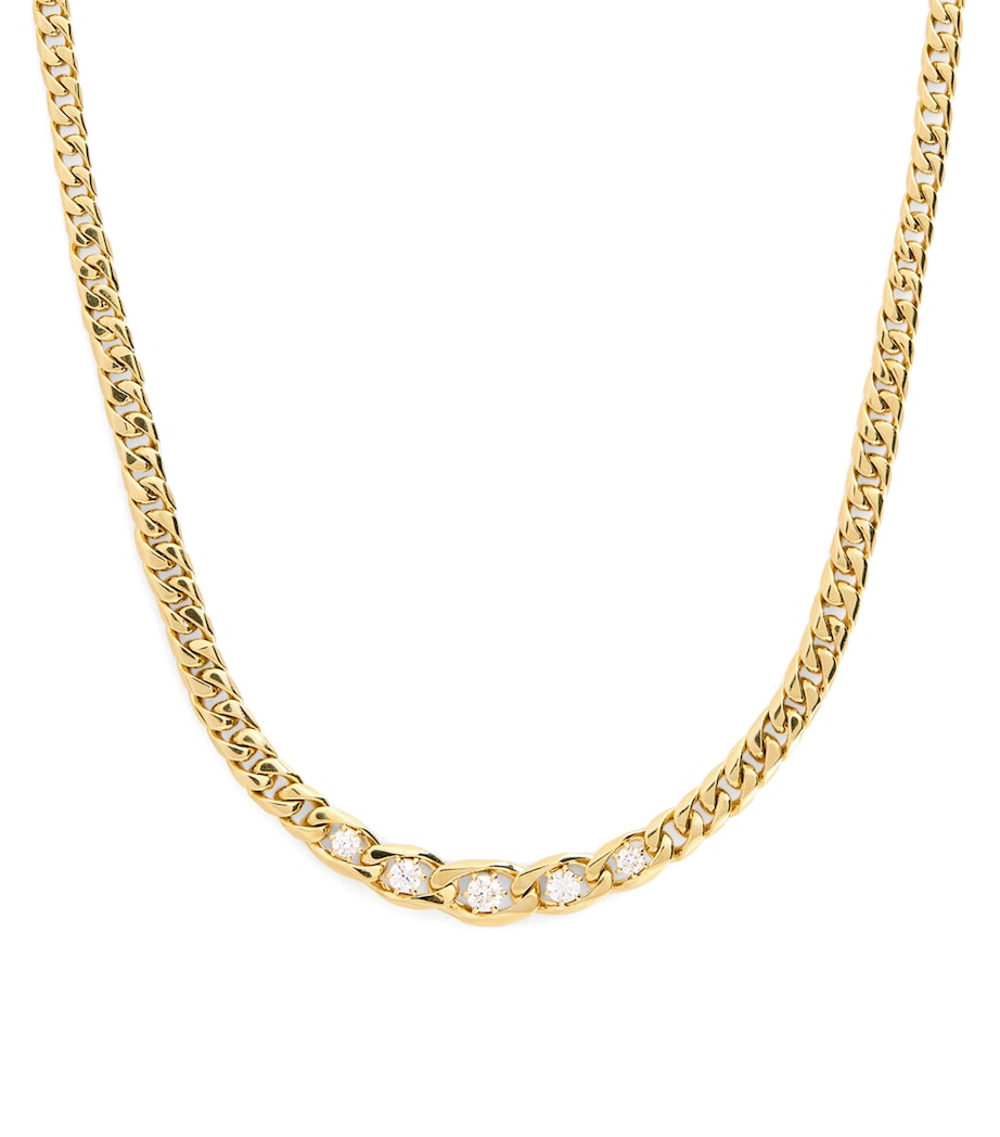 Jade Trau Yellow Gold and Diamond Piper Chain Necklace Yellow Gold Image 1