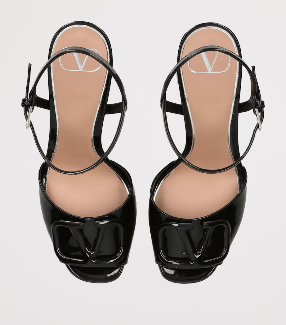 Leather VLogo Signature Platform Sandals 115 BLACK Image 4