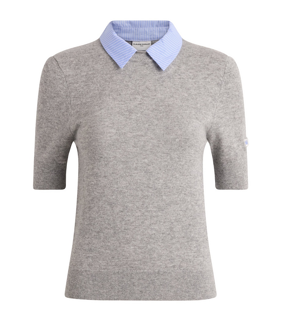 Claudie Pierlot Womens Wool Layered Sweater Dual Color Image 1