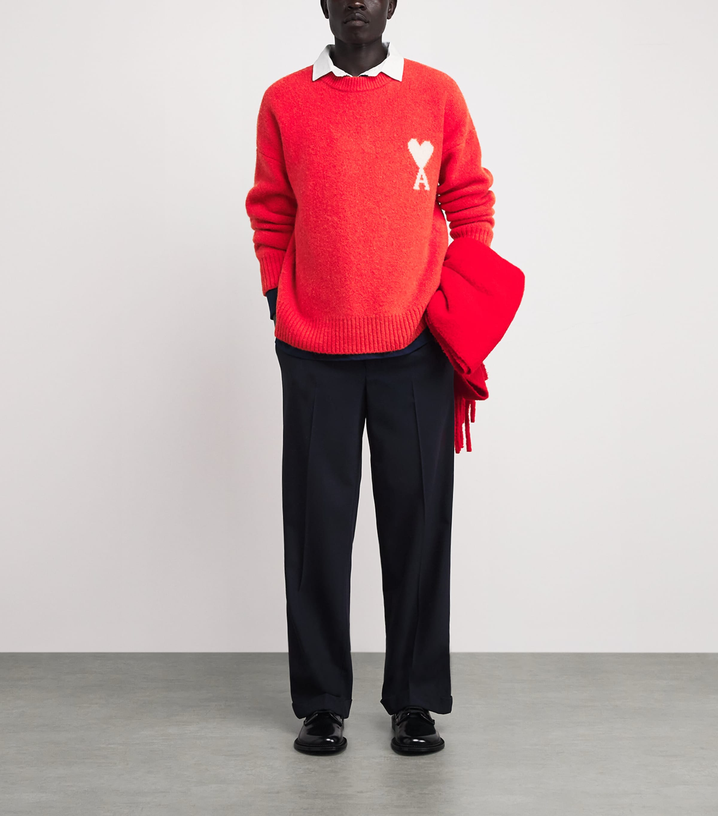 AMI Paris Red Alpaca-Blend Ami de Coeur Sweater | Harrods US