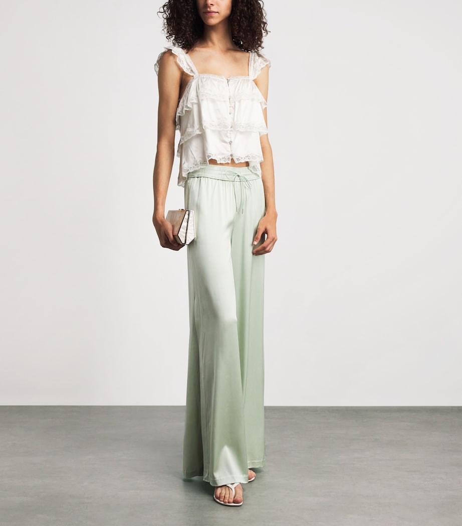 Alice+Olivia Womens Tiered Sylvie Blouse Vanilla Image 2