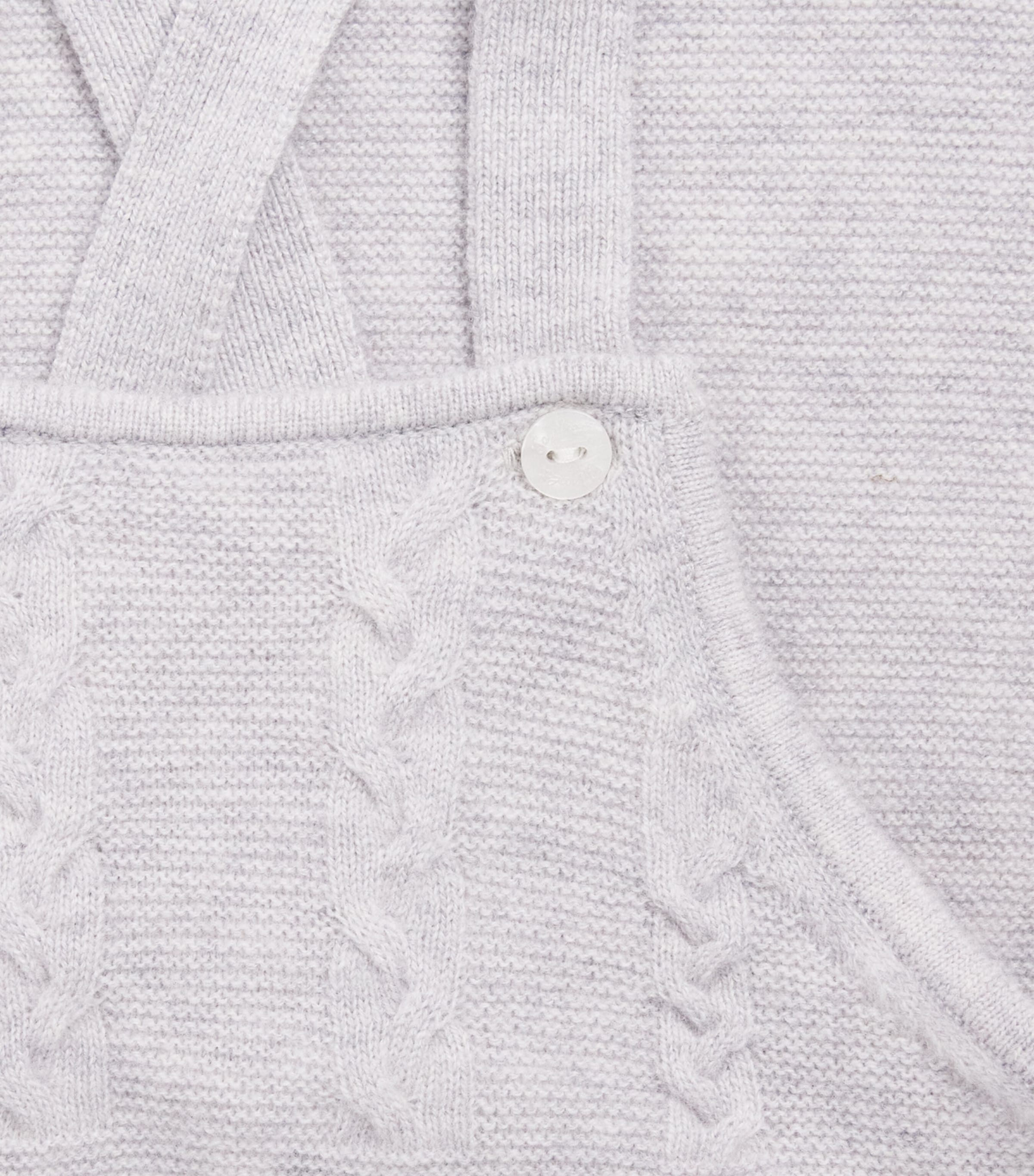 Tartine et Chocolat Wool-Cashmere Braided Dungarees (1 Month-2 Years) Chiné Clair Image 3