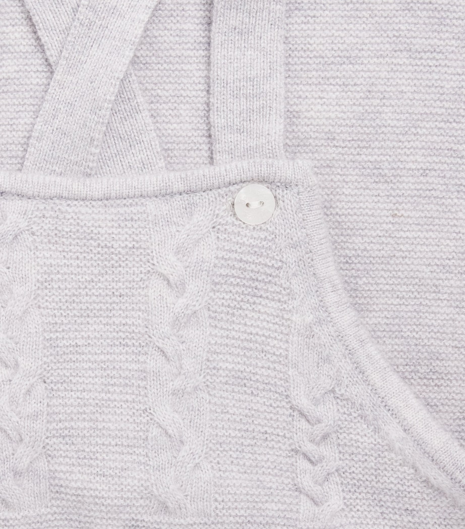 Tartine et Chocolat Wool-Cashmere Braided Dungarees (1 Month-2 Years) Chiné Clair Image 3